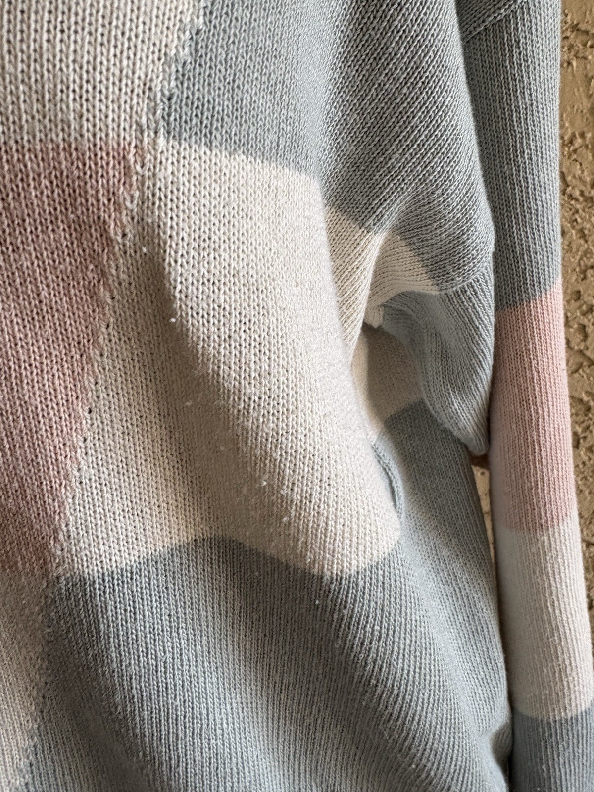 Vintage Women Sweater Como Layered Academia Cream Multi Color Crew Made Italy