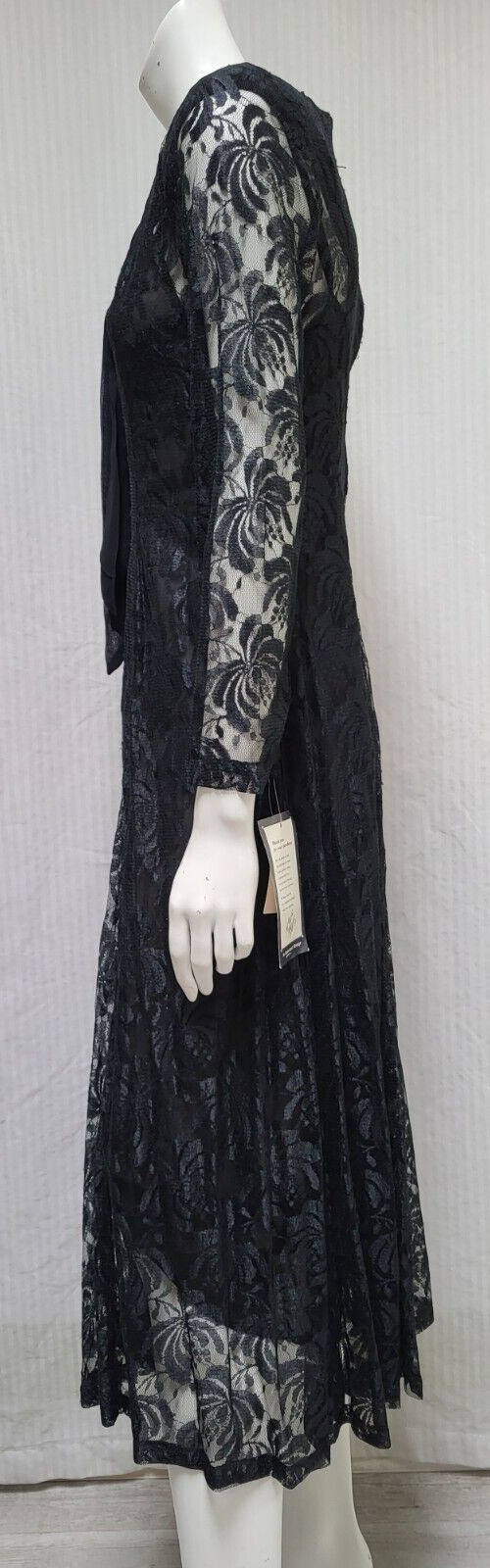 NWT Vintage KARIN STEVENS Black Lace Dress – Size S – Lord & Taylor