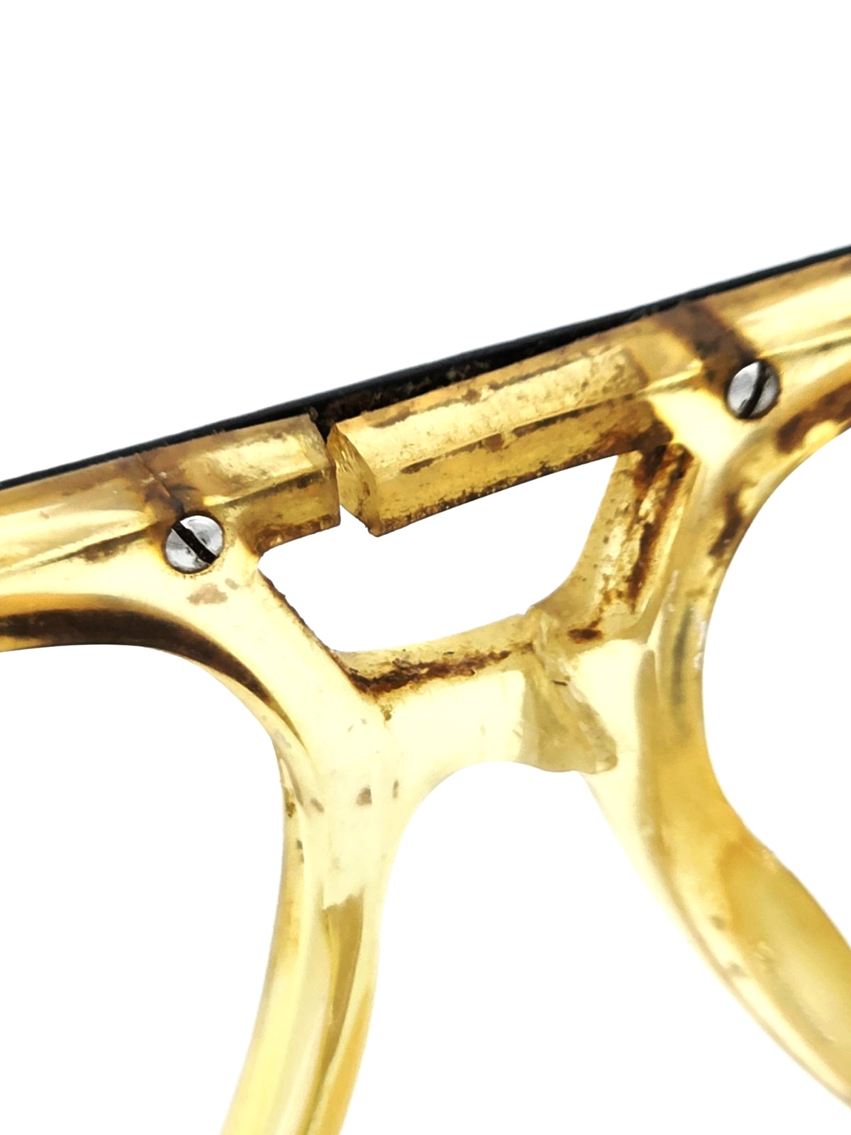 Vintage AO Aviator Pilot Retro Safety Eyeglasses Frames USA Amber 145 (Lot#202)