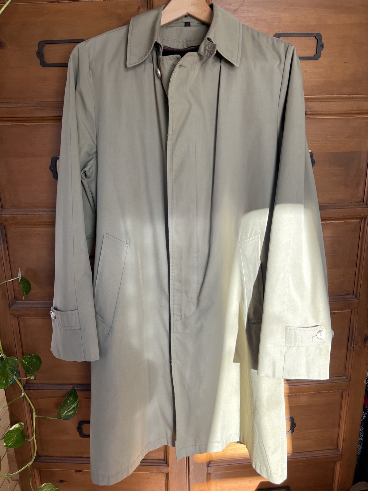 Vintage Browning King Mackintosh Raincoat Men 38L Beige Zip Liner Mod Ivy EUC