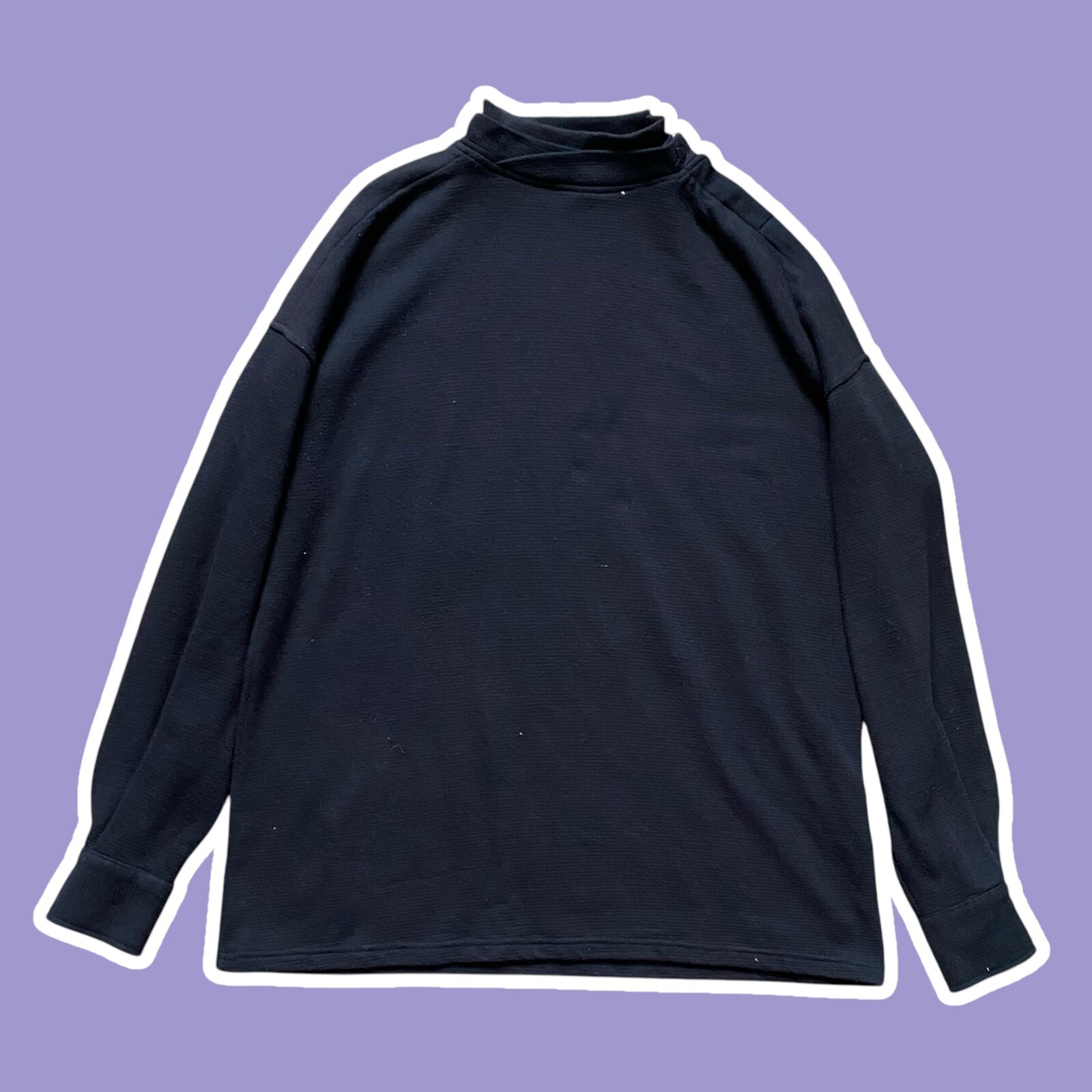 VTG ~ 1980s ~ le chateau ~ Black Sweater ~ Wrap-like Neckline ~ Size S