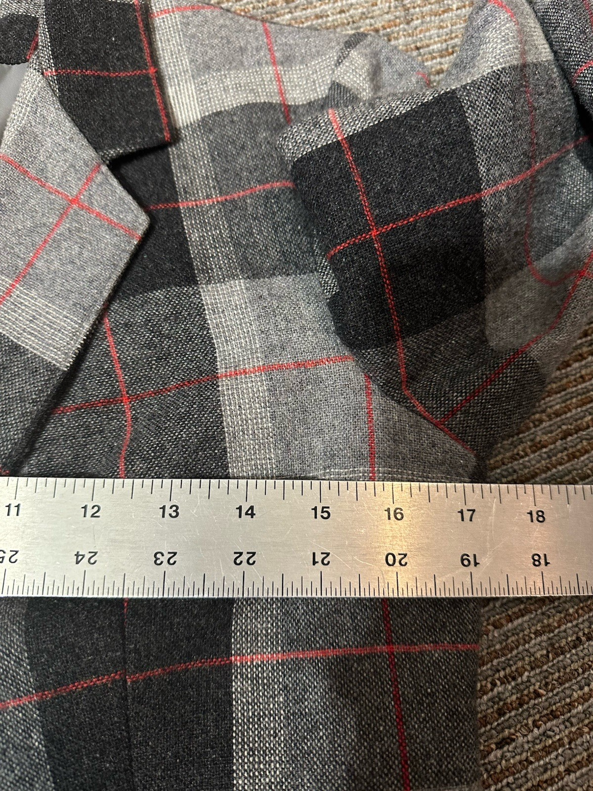 Vintage Joyce Sportswear Blazer Wool Blend Grey Plaid Womens Size 7-8 Union Made