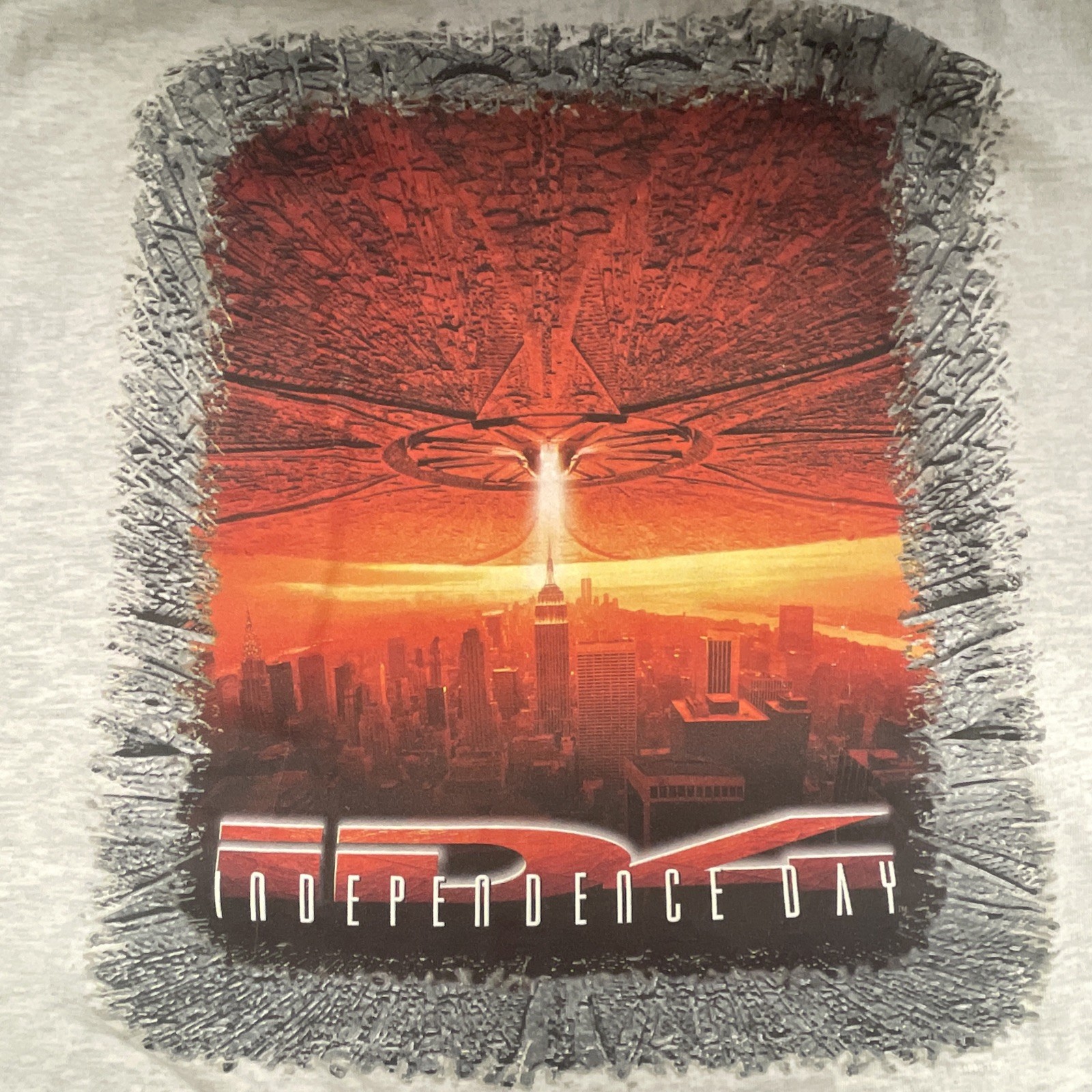 VTG 90’s Independence Day Movie T-shirt Men’s XL Gray Murino Tee Will Smith NOS