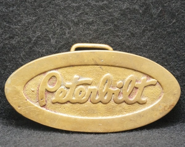 XA05116 VINTAGE 1970s **PETERBILT** SEMI-TRUCK TRUCKING COMPANY MENS BELT BUCKLE