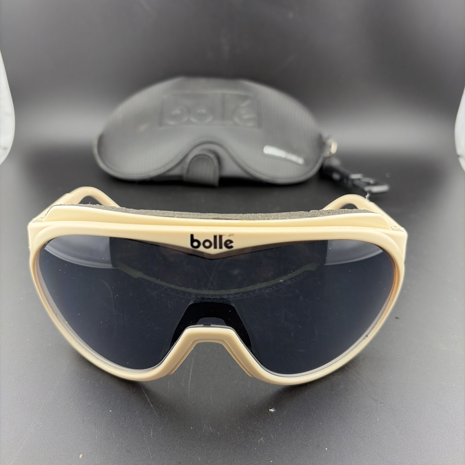 VTG Bolle CHRONO SHIELD 80’s Ski Snow Glasses Chronoshield W Case and Extra Lens