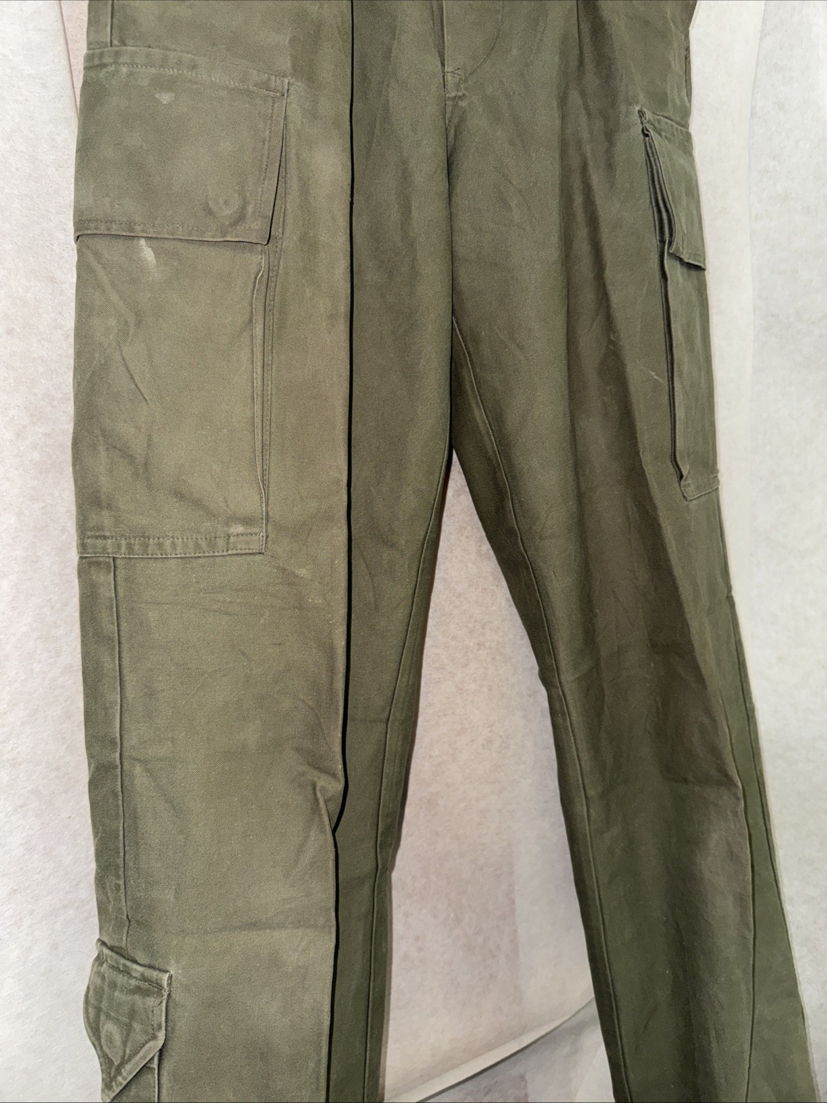 Dutch Military Field Pants Cargo Trousers Olive Green 29×32 Surplus 1984