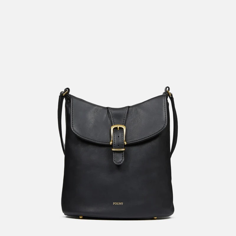 Black (Peppercorn) Leather Fount Arlington Shoulder Bag