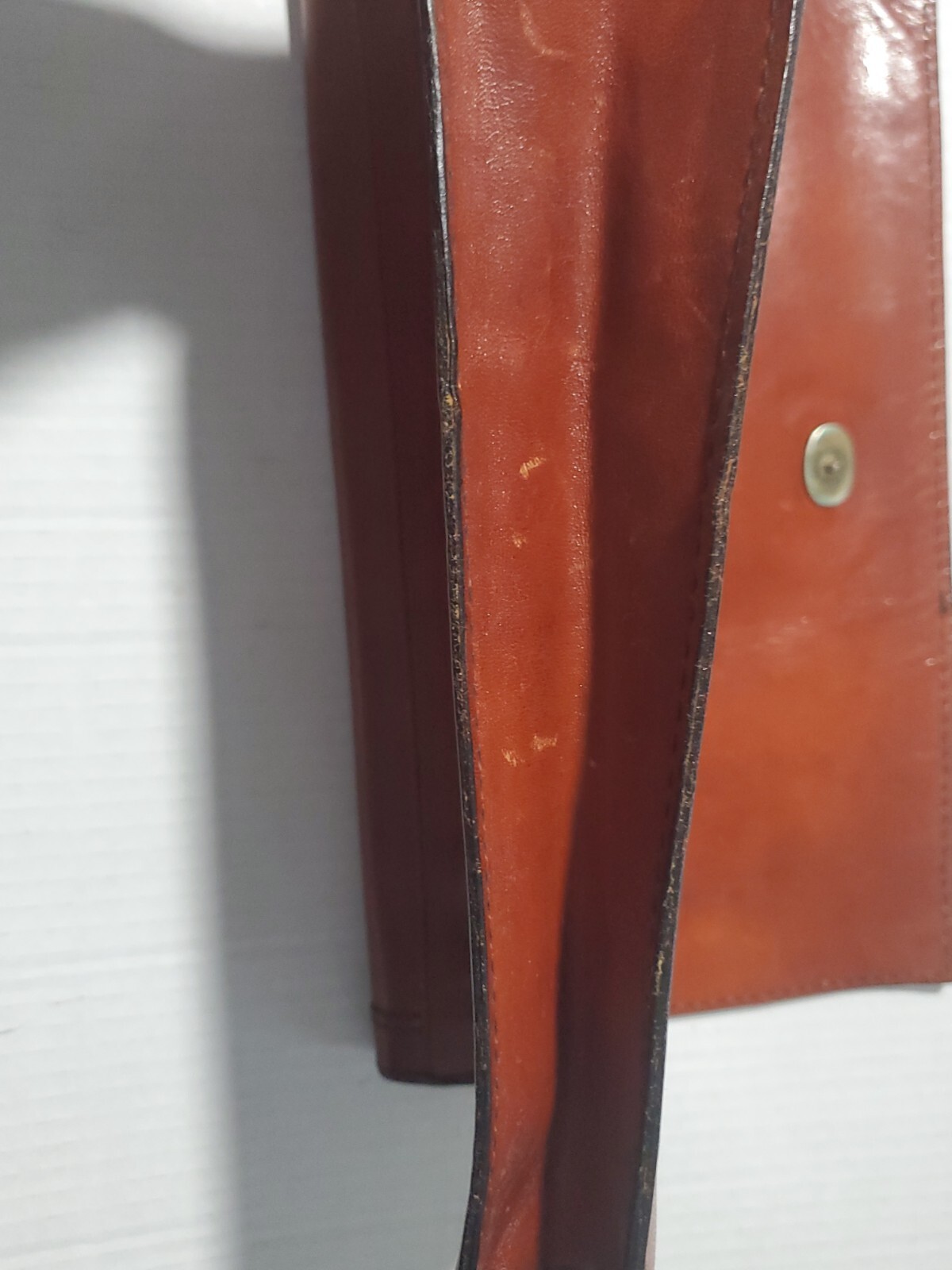Vintage Alfie’s Hand Made Brown Leather Clutch 7″ x 12″ Italy Snap Closure