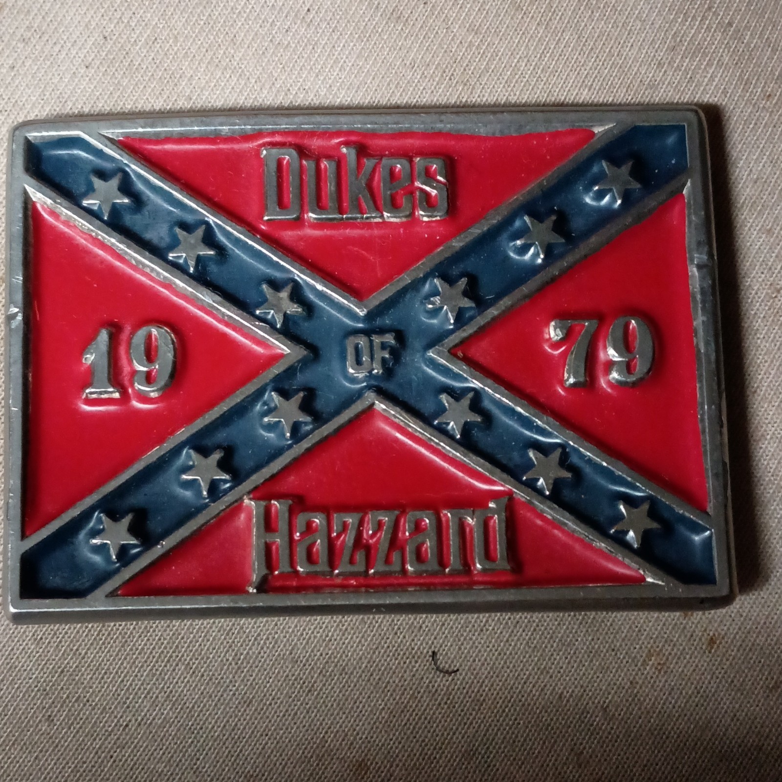 Extremely Rare 1979 Dukes of Hazzard Warner Bros Cast&Crew Belt Buckle Exc.Cond!