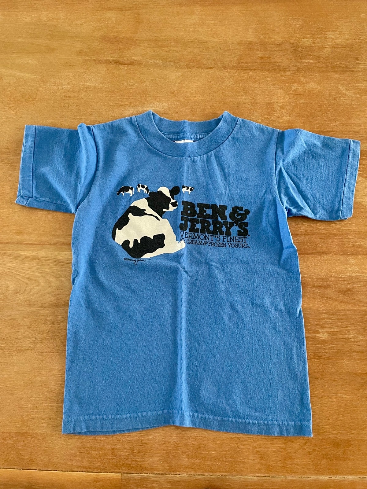 Vintage Ben And Jerrys Ice Cream Cow Youth T Shirt Size S 100% Cotton