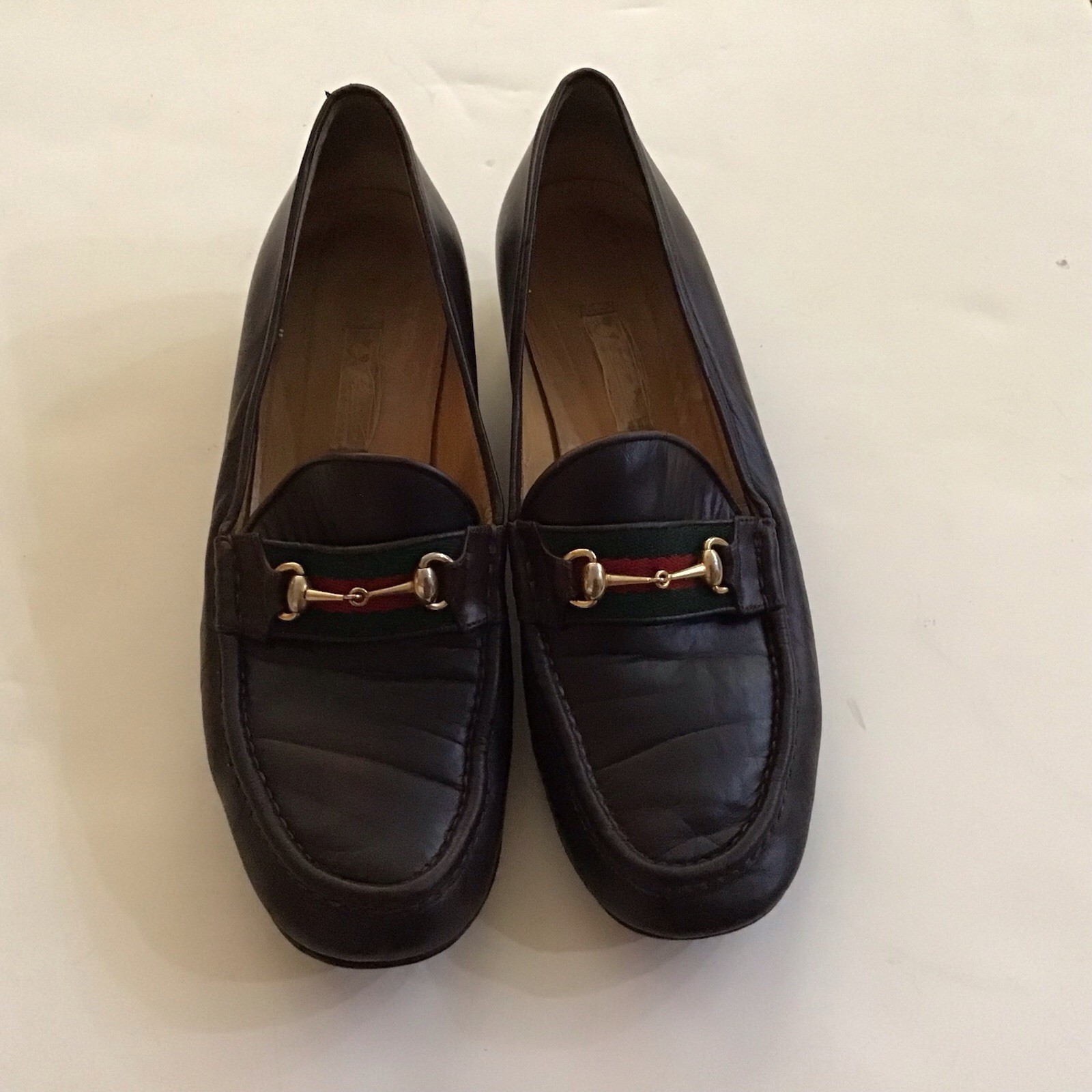 Vintage 1980s GUCCI Horsebit Loafers Brown Leather Size-IT 39B US 9 Wmns /6 Mens