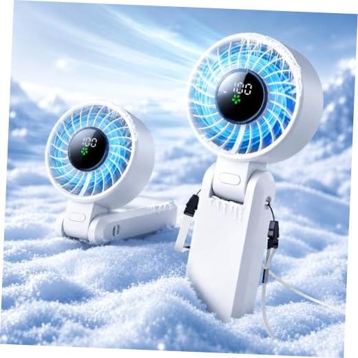 Portable Handheld Fans for Travel – High-Speed Motor – 5200mAh – White 1