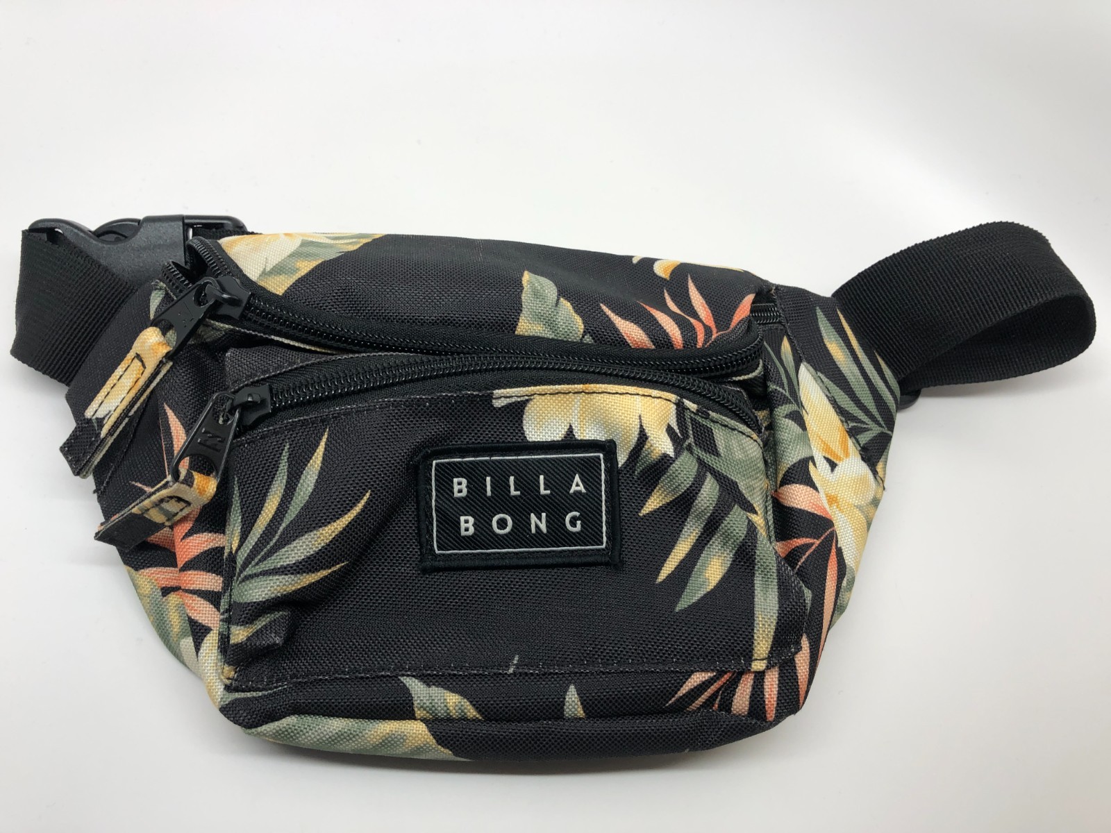 Vtg 90s Billabong Tropical Canvas Fanny Pack Bag Festival Surf Wear Vacation