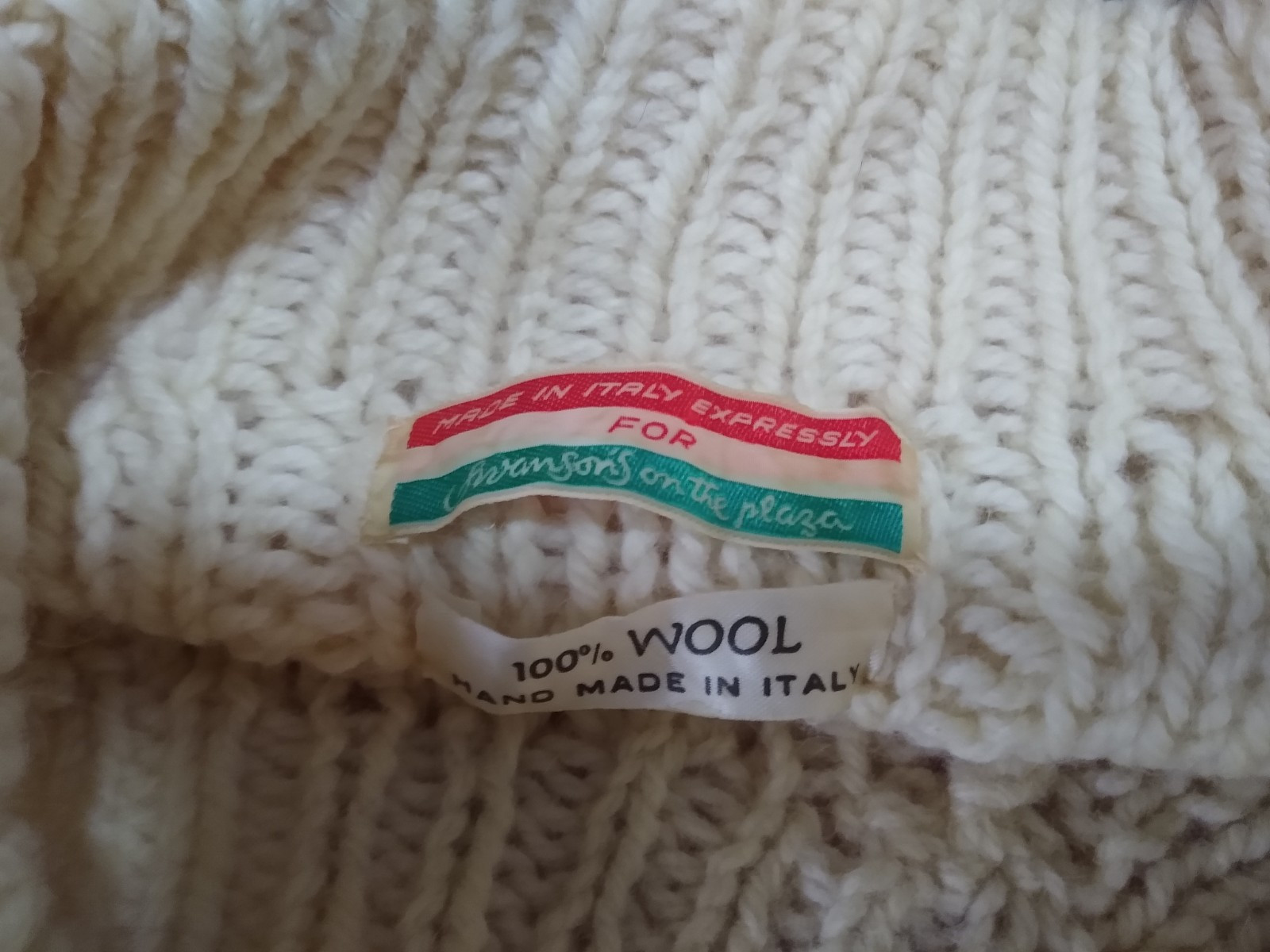Vtg 100% Wool Sweater Handmade In Italy For Swanson’s On The Plaza Women’s Small