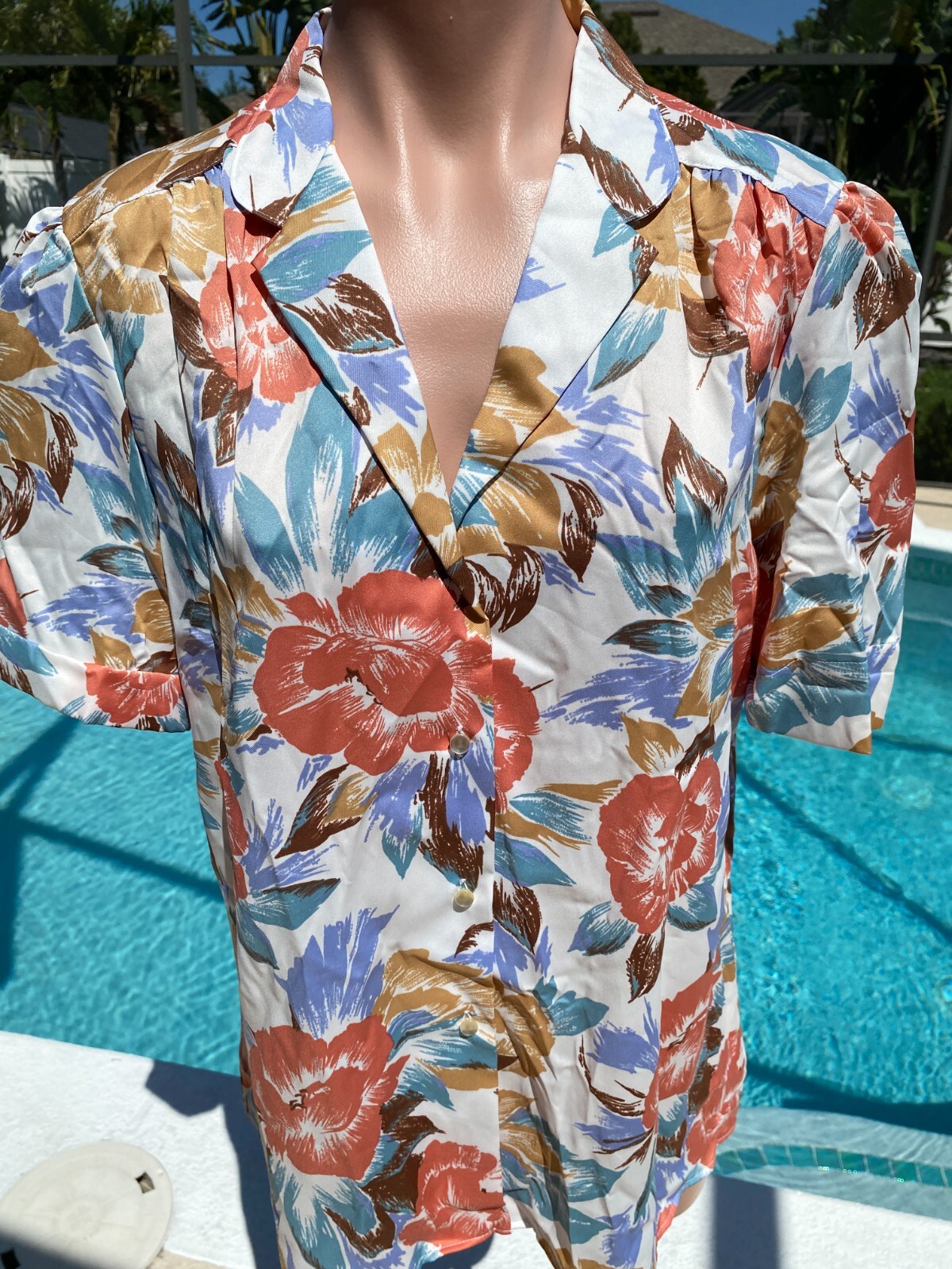 Vintage Levi’s Hawaiian Floral Short Sleeve Shirt Womens size 18 XL NEW
