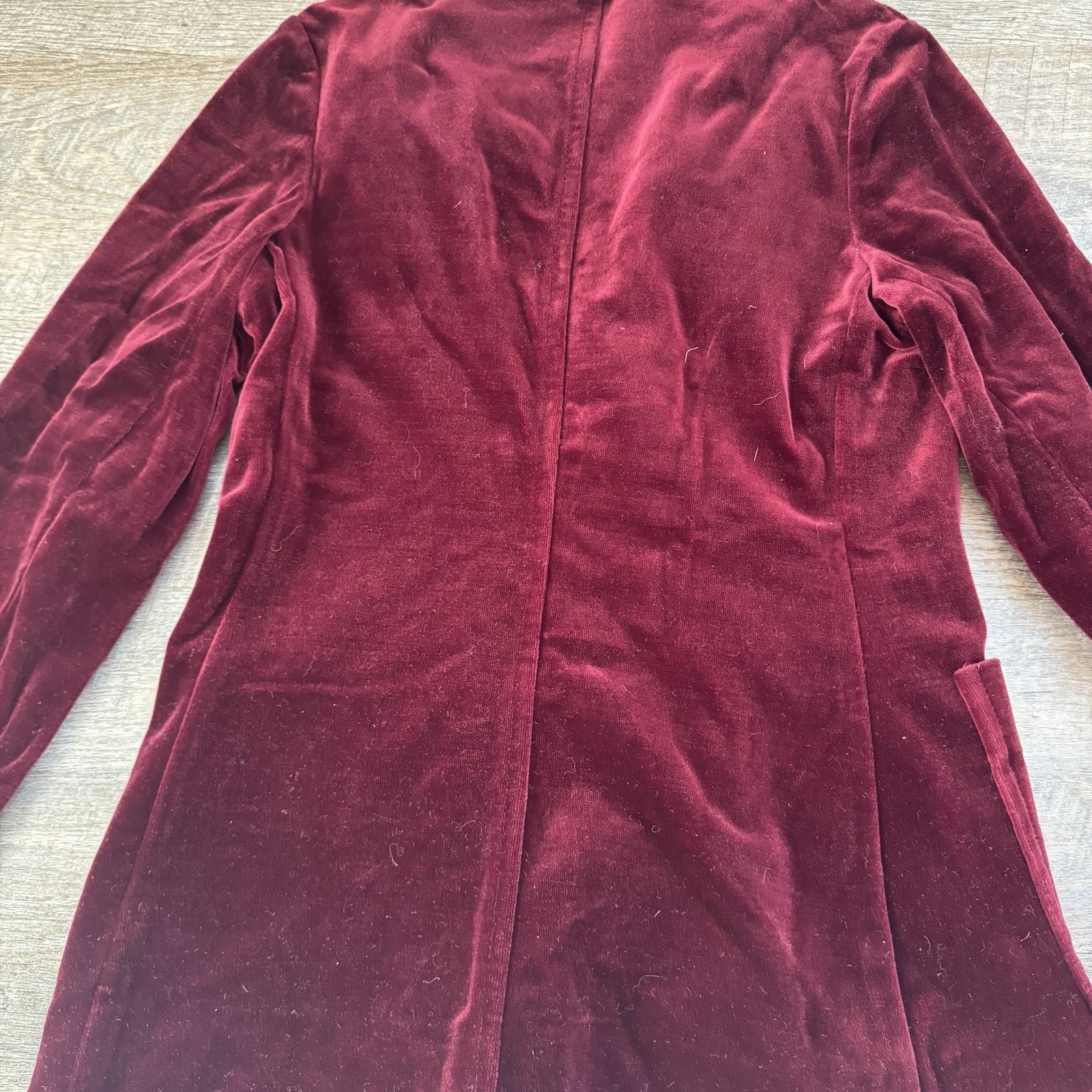 Red Velvet Velour Blazer Jacket Vintage Women’s Formal Holiday Christmas Party S
