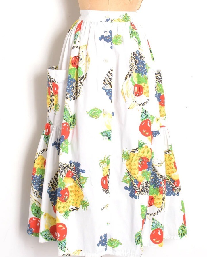 Vintage 1980’s Emanuelle Fruit Basket Print Skirt