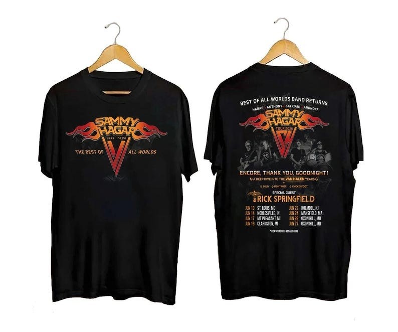 Sammy Hagar 2026 Best Of All Worlds Tour T Shirt