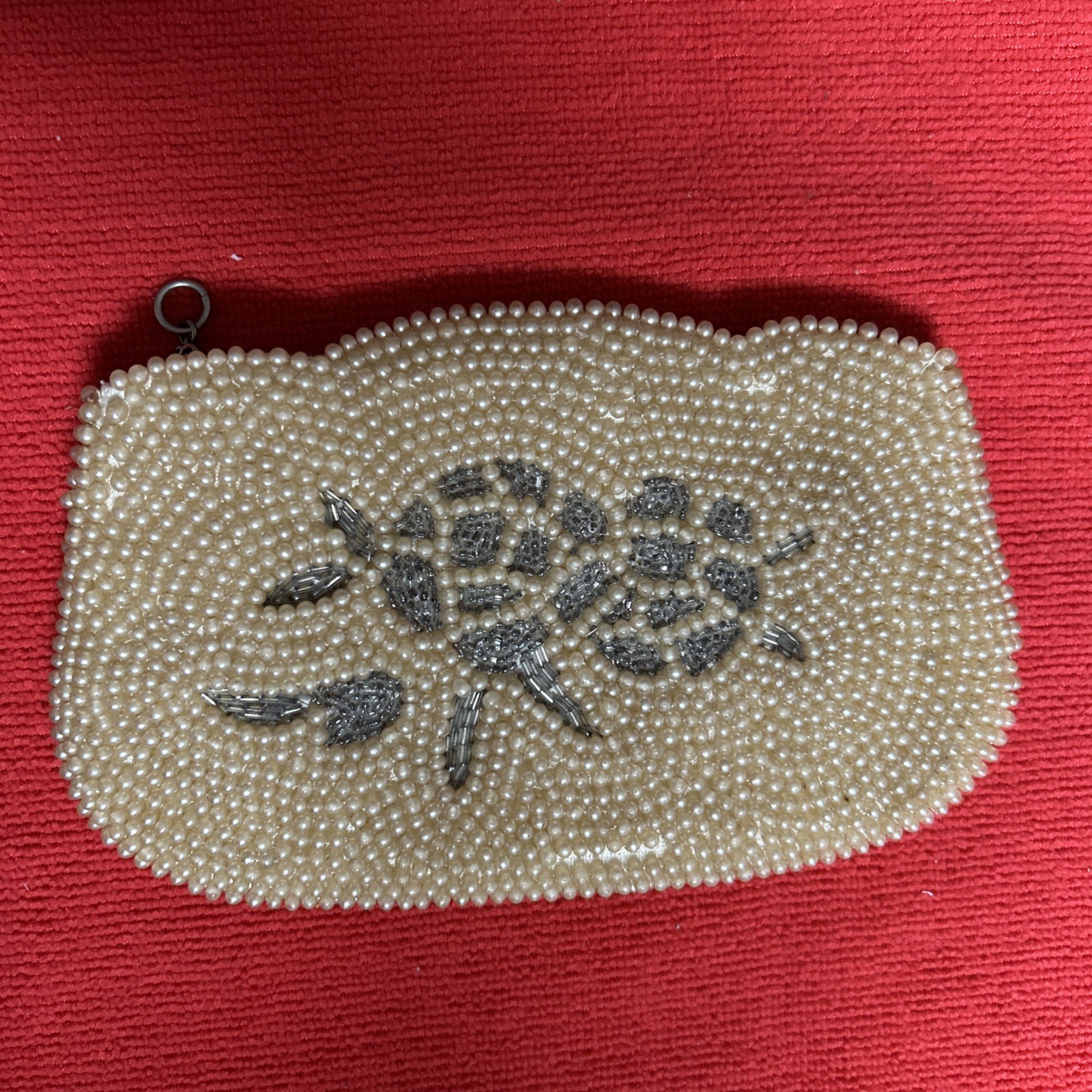 Dormar Ivory Seed Pearl Beaded Clutch Evening Cocktail Bag Purse/Japan Vintage