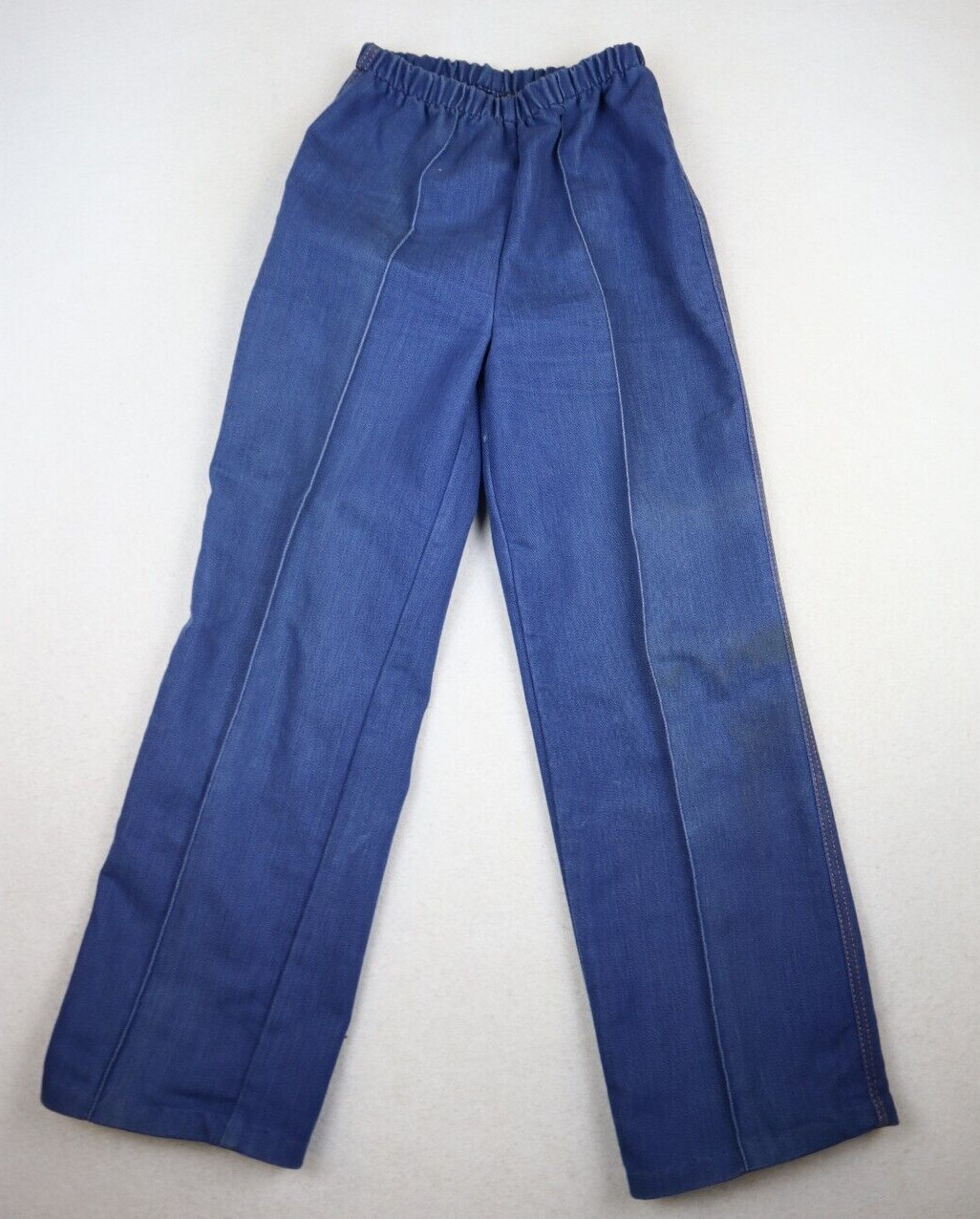 VINTAGE 80s WOMEN’S ELASTIC WAIST PULL-ON JEANS – PRAIRIE ROSE – SIZE S SHORT