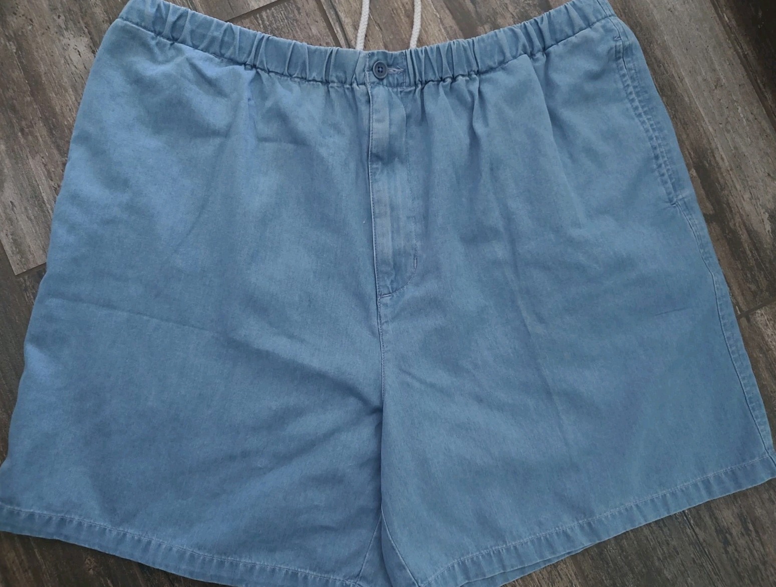 NOS Vintage Lands’ End Men’s Large 36-38 Light Blue 100% Cotton Shorts Dad Core