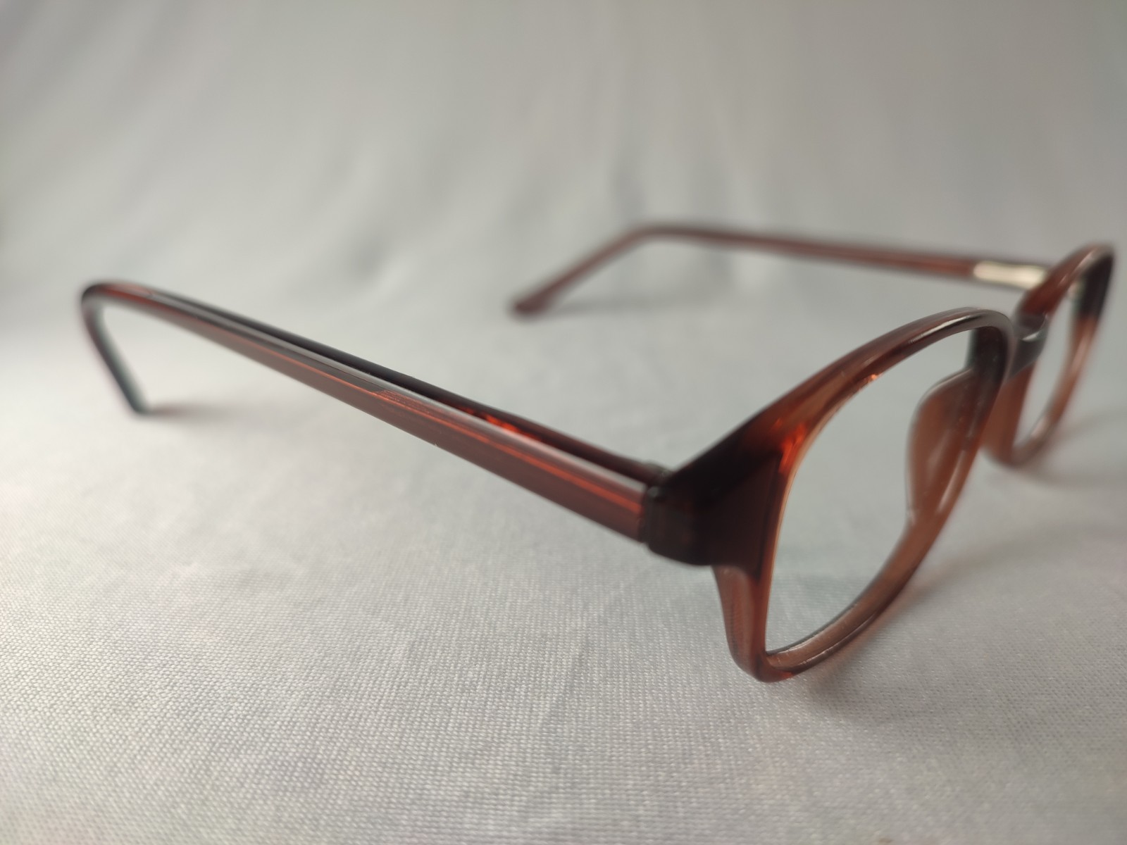 Vintage ROMCO Brown Acetate Eyeglass Frames 19-55 USA Military 5 1/2