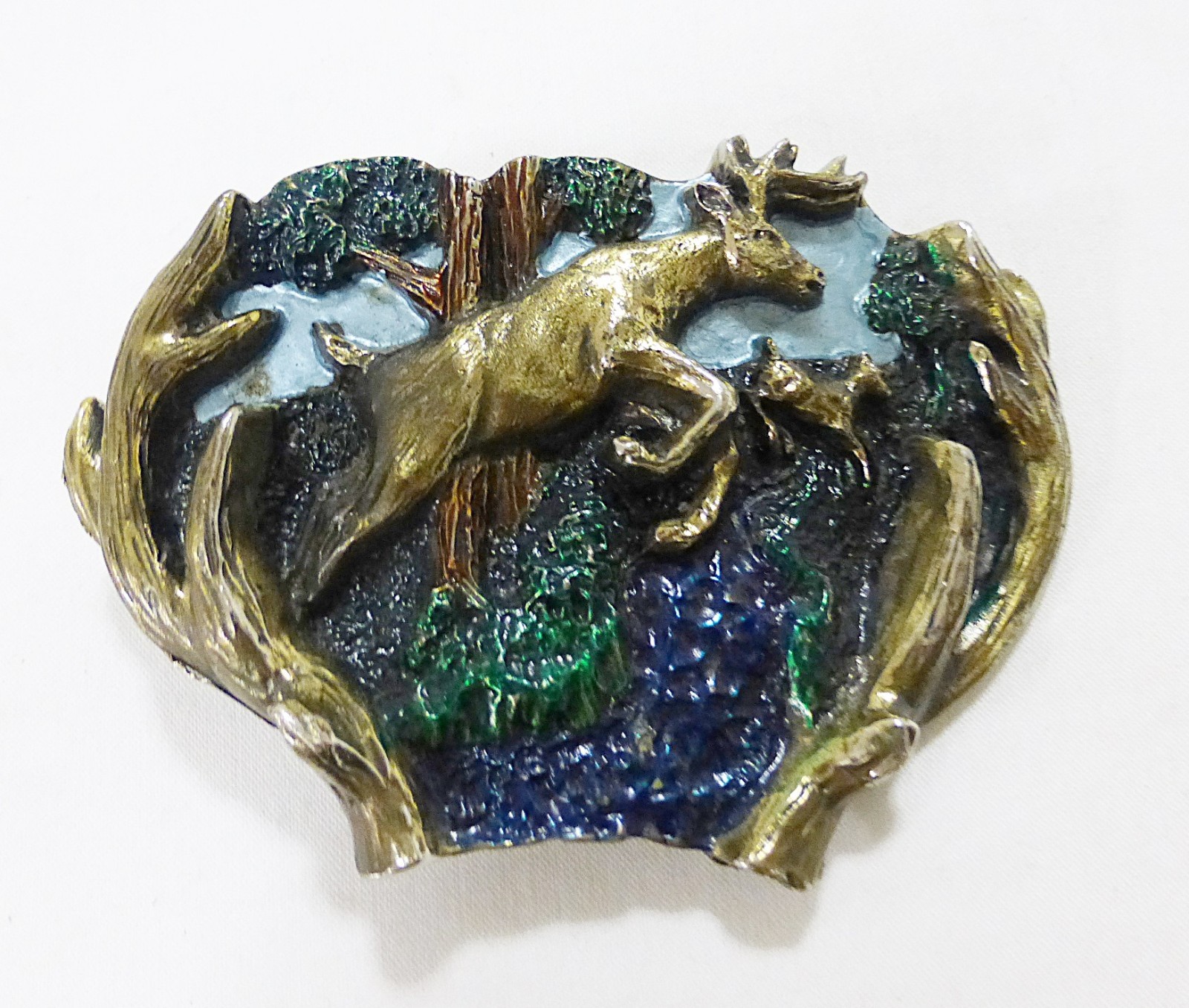 Vtg brass belt buckle the great american buckle deer hunting gorpcore Outdoor