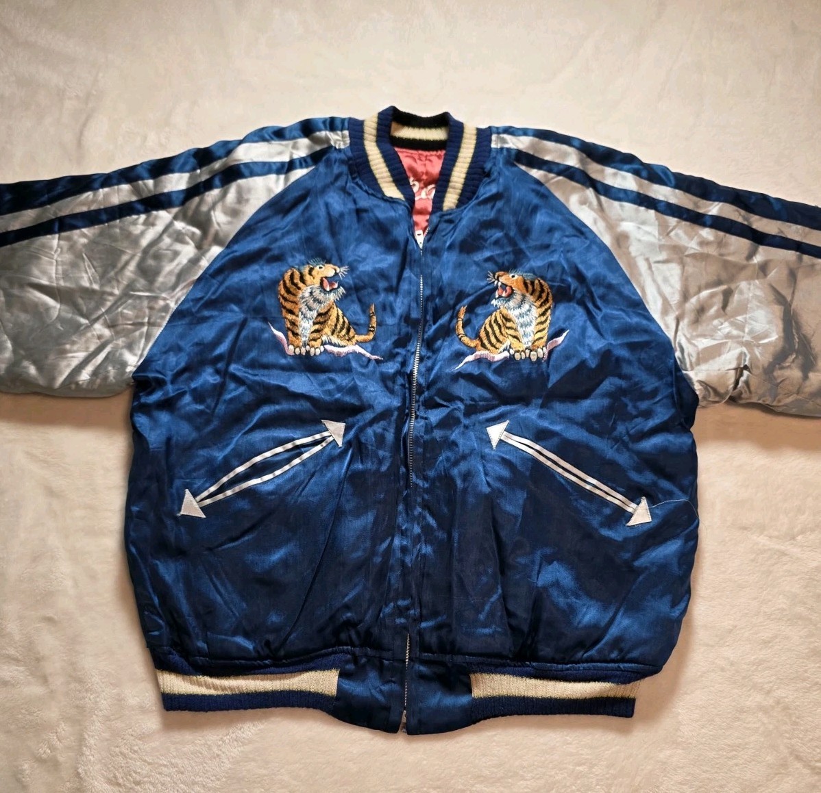 1950s Japanese Reversible Sukajan Medium Souvenir Jacket True Vintage Tiger