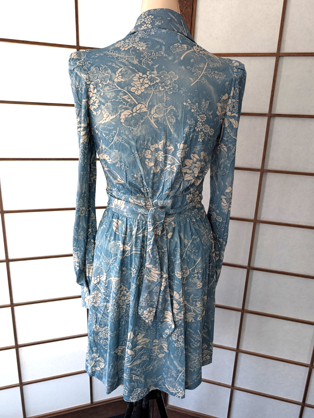 Vintage Young Innocent Arpeja Mini Dress Puffs Sleeves Dagger Collar XS 60s 70s