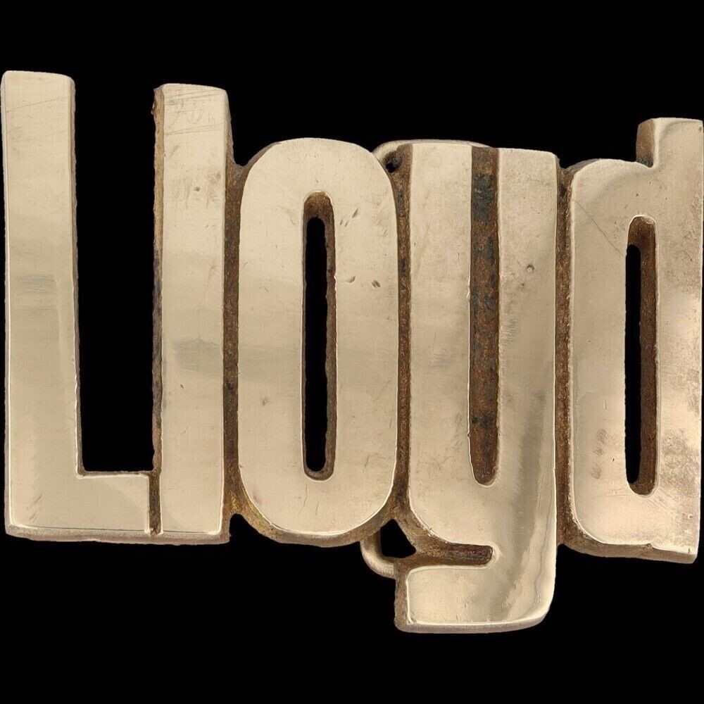 New Brass Lloyd Name Old School Hippie Hippy 1970s NOS Vintage Belt Buckle