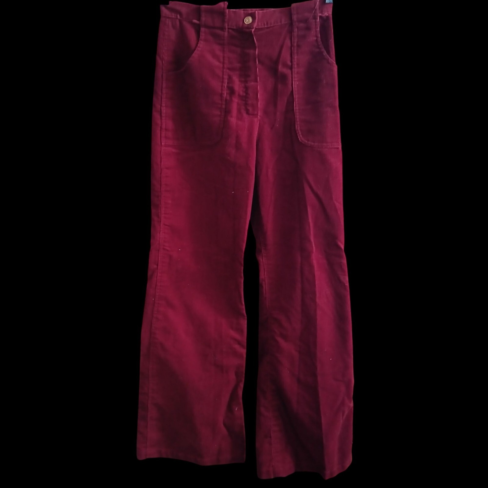 Vintage Women’s Bellbottom Jeans 24×28 1970’s Corduroy High-Waisted Handmade
