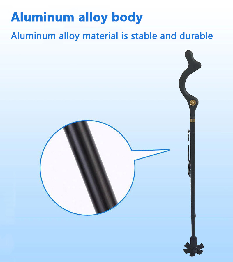 Posture Walking Stick Cane for Men Women Adjustable Self Standing & Collapsible