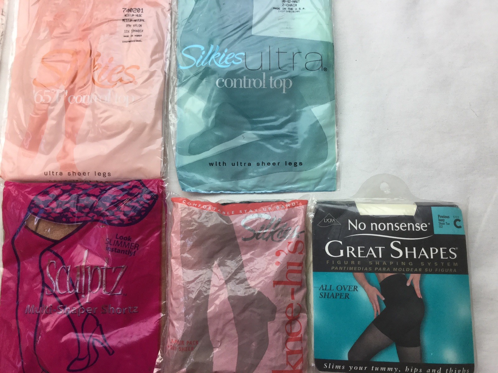 Lot of 12 mixed brands Pantyhose NIB Old stock Control Top Silkies, etc