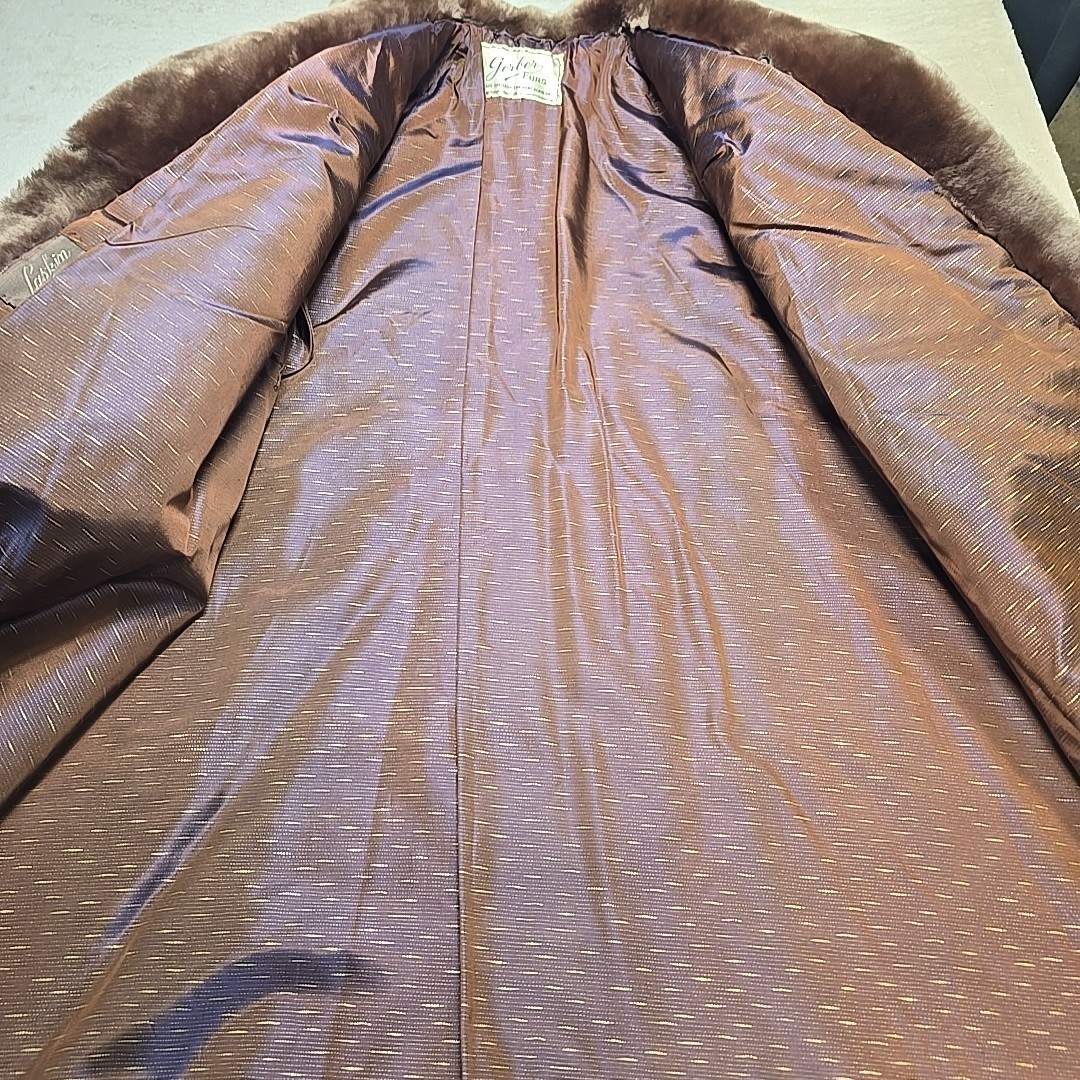 Vintage 1960s Sheared Beaver Fur Coat Brown Gerber Furs Hart-Albin MCM