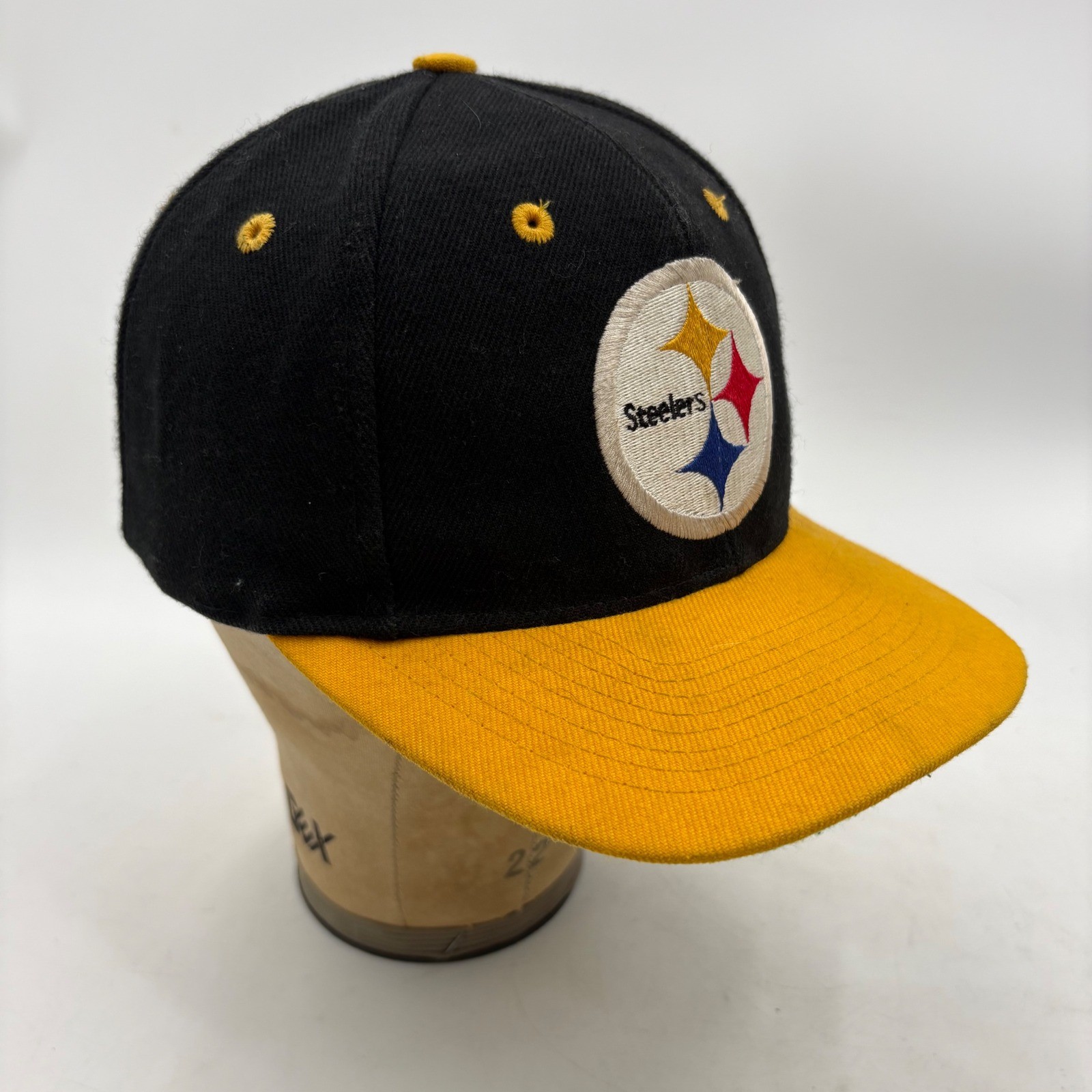 Vintage Twins Enterprise Pittsburgh Steelers Wool Snapback Hat Black Yellow NFL