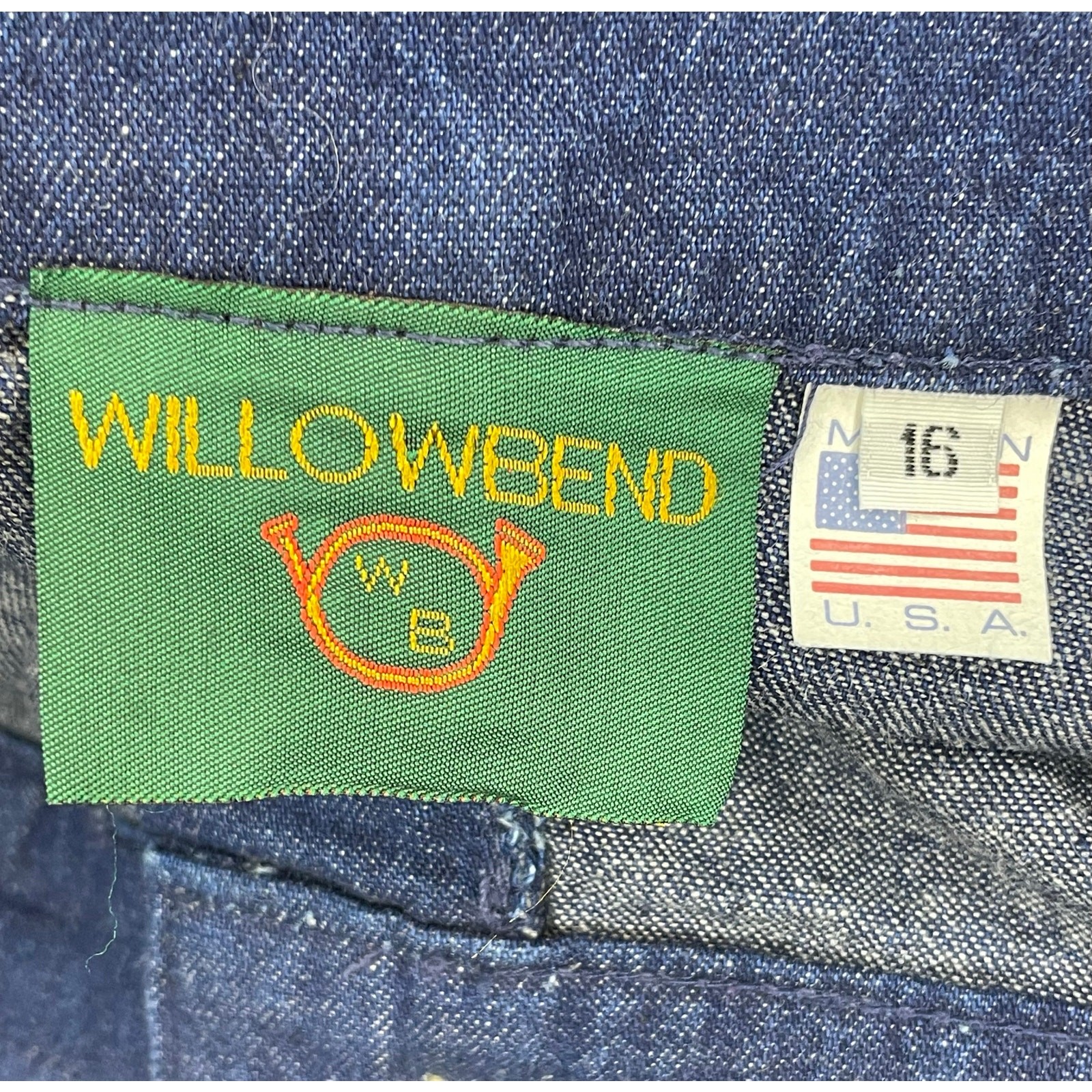 Vintage Willowbend Denim Skirt Size 16 High Waist Midi Made in USA Cottagecore