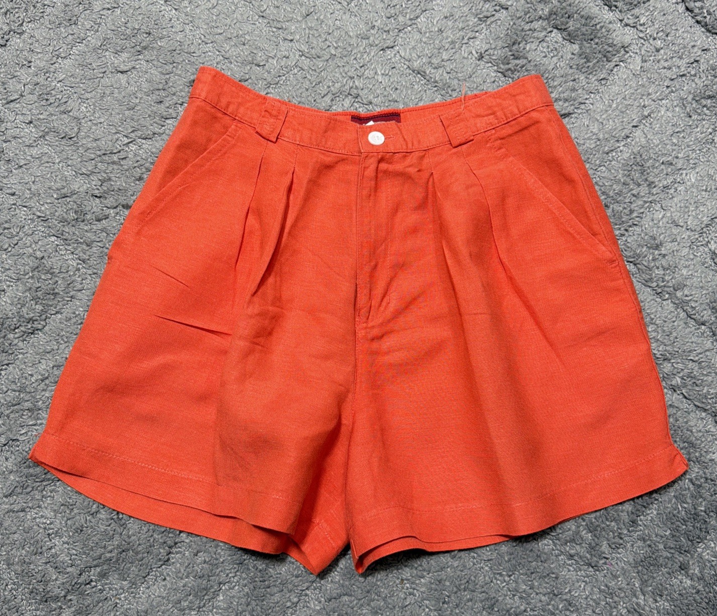 Vintage Palmettos Linen High Waisted Shorts Size 7 Mom Pants Beachy 26×3