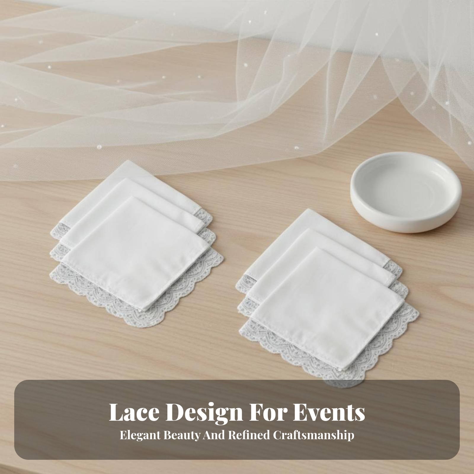 6 Pieces DIY Embroidery Handkerchief Vintage Design Wedding Handkerchief