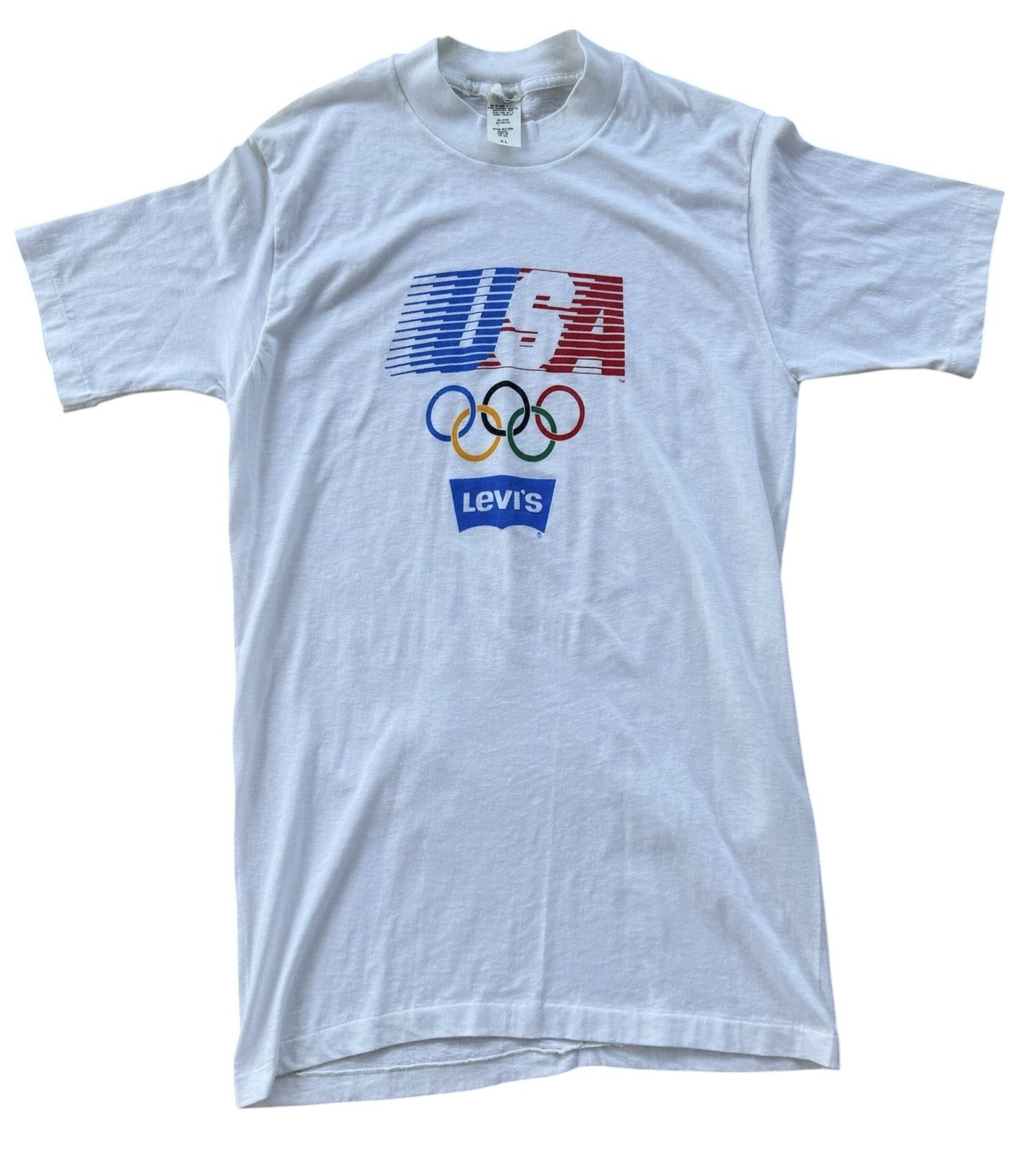 Vintage Kids Levi’s Los Angeles 1984 Olympics T-Shirt Size XL Made in USA