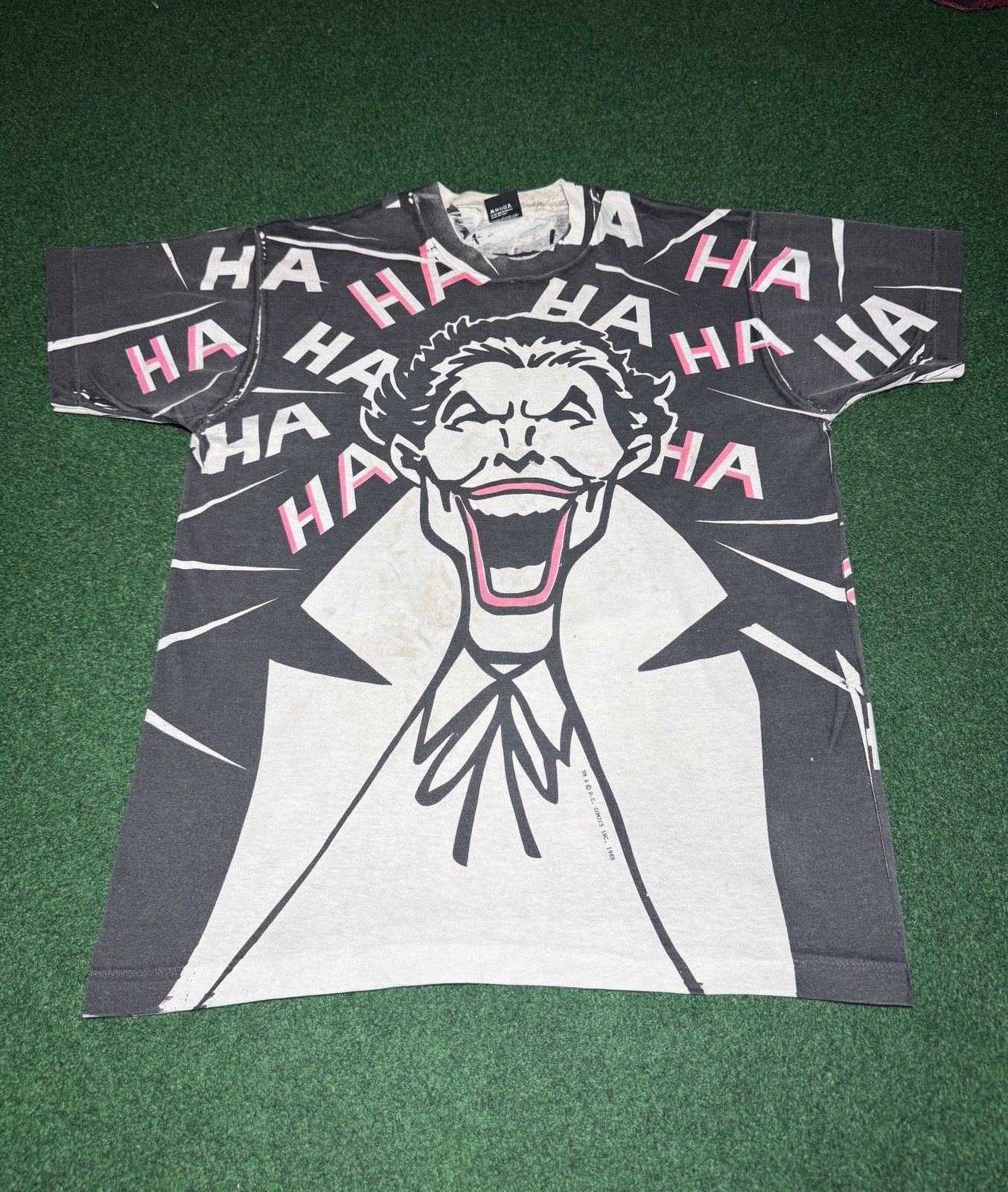 The Joker Vintage T Shirt AOP All Over Print DC Comics Batman 90s Ha Ha GRAIL