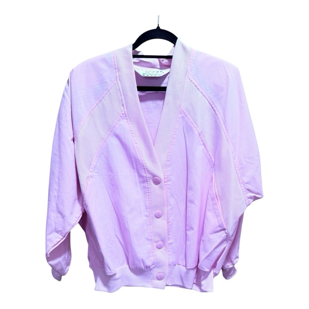 Vintage 80’s Pastel Pink Lightweight Ladie Buttoned Jacket Size 18 MTX NWT