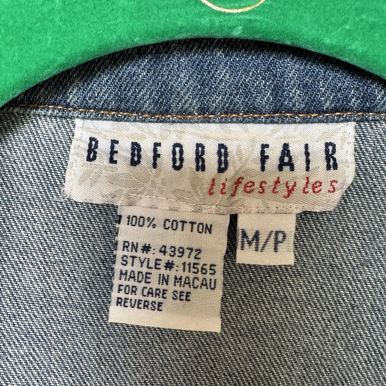 Vintage Bedford Fair Blue Denim Jacket Women’s Petite Medium Studded Western