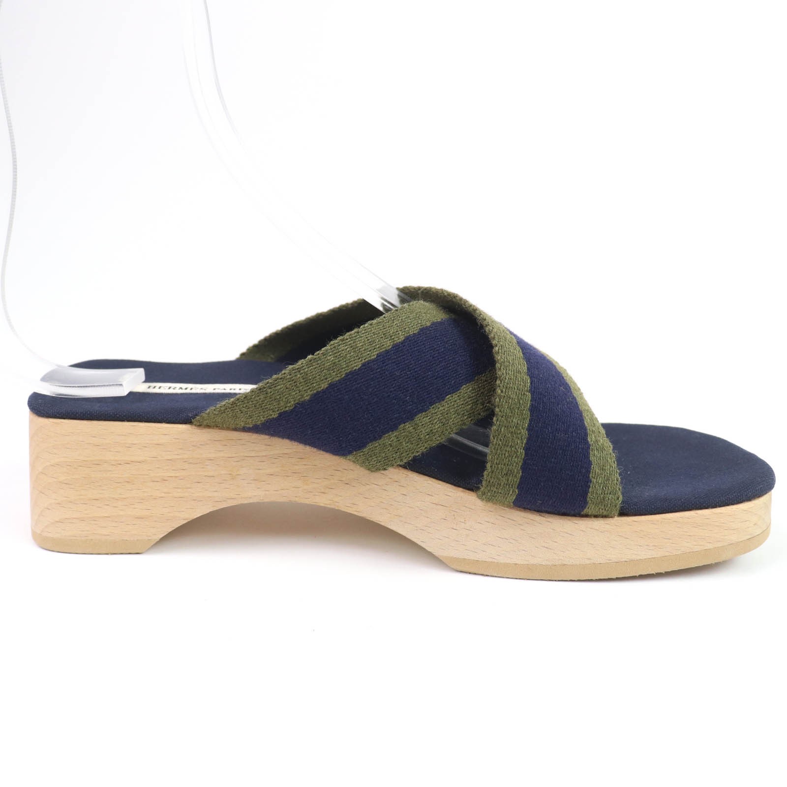 HERMÈS Hermes Fool Toe Canvas Wood Sandals – DUTY FREE