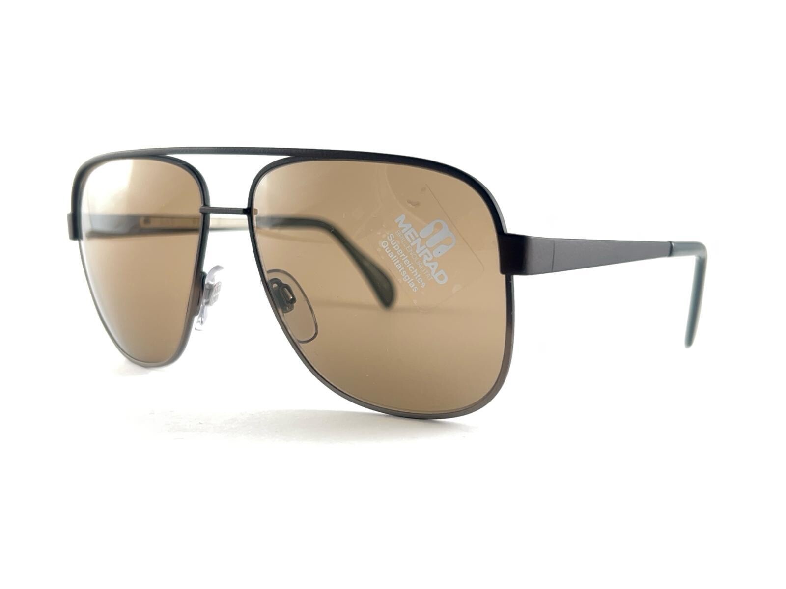 NEW VINTAGE MENRAD 649 OVERSIZED GREY MATE FRAME SUNGLASSES 1970’S WEST GERMANY