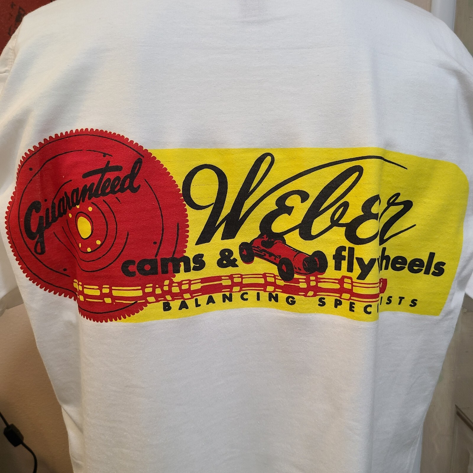 Vintage GASSER/DRAG/NASCAR/SPRINT/MIDGET RACE T-shirt WEBER CAMS & FLYWHEELS