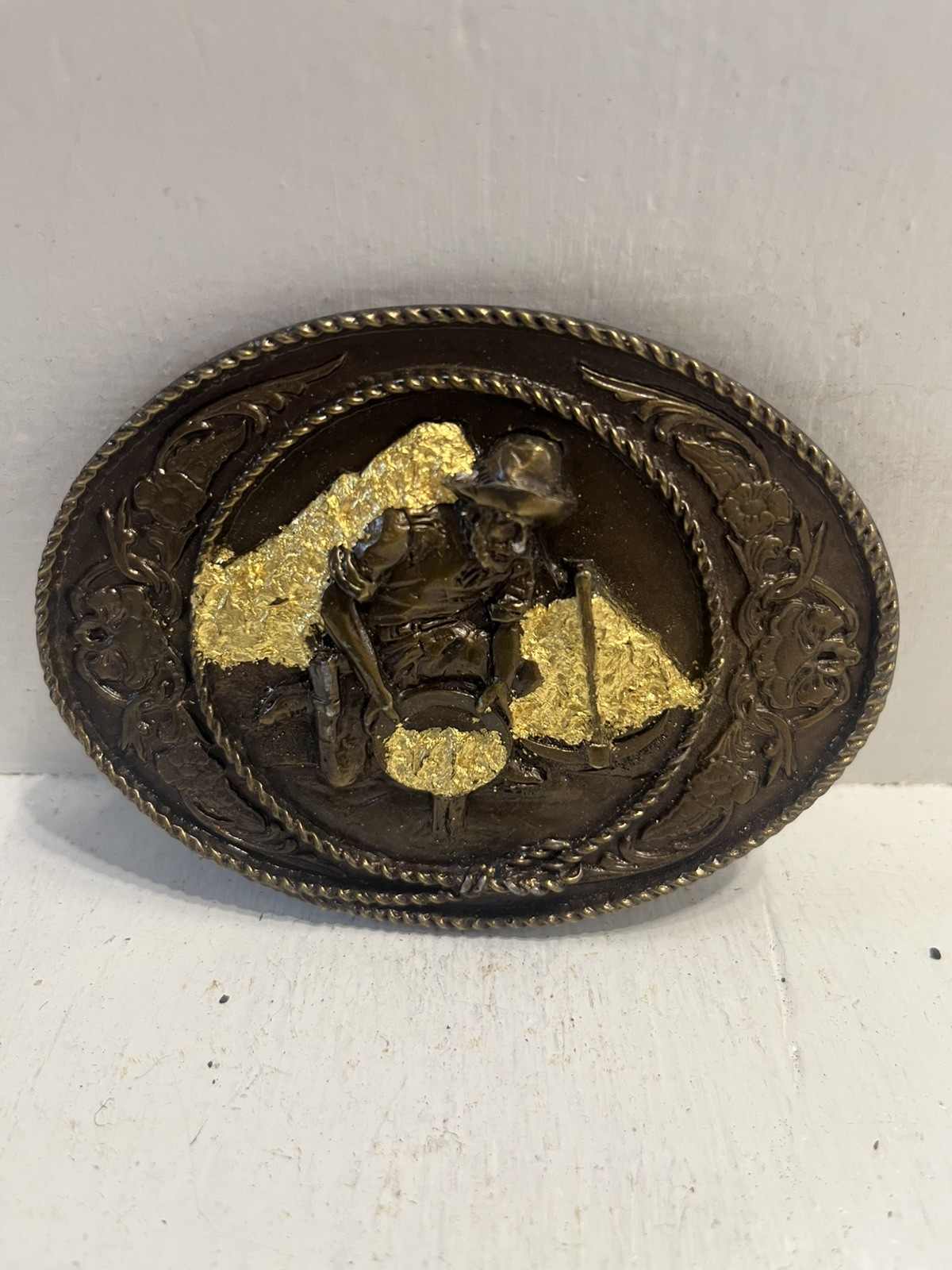 – Belt Buckle Gold Panning Gold Rush Inspired Vintage 1980’s