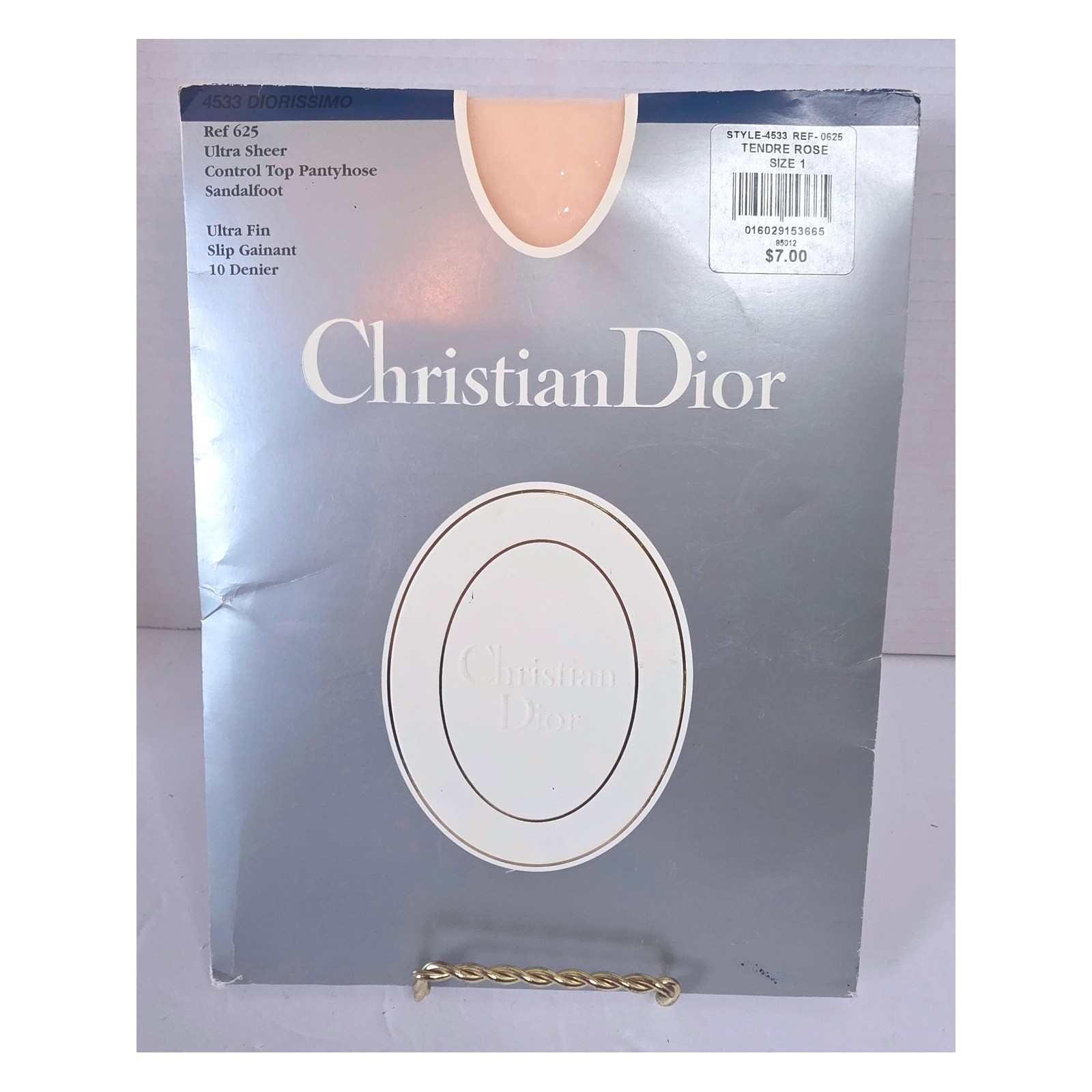 VTG Christian Dior Diorissimo Ultra Sheer Control Top Pantyhose Tendre Rose SZ 1