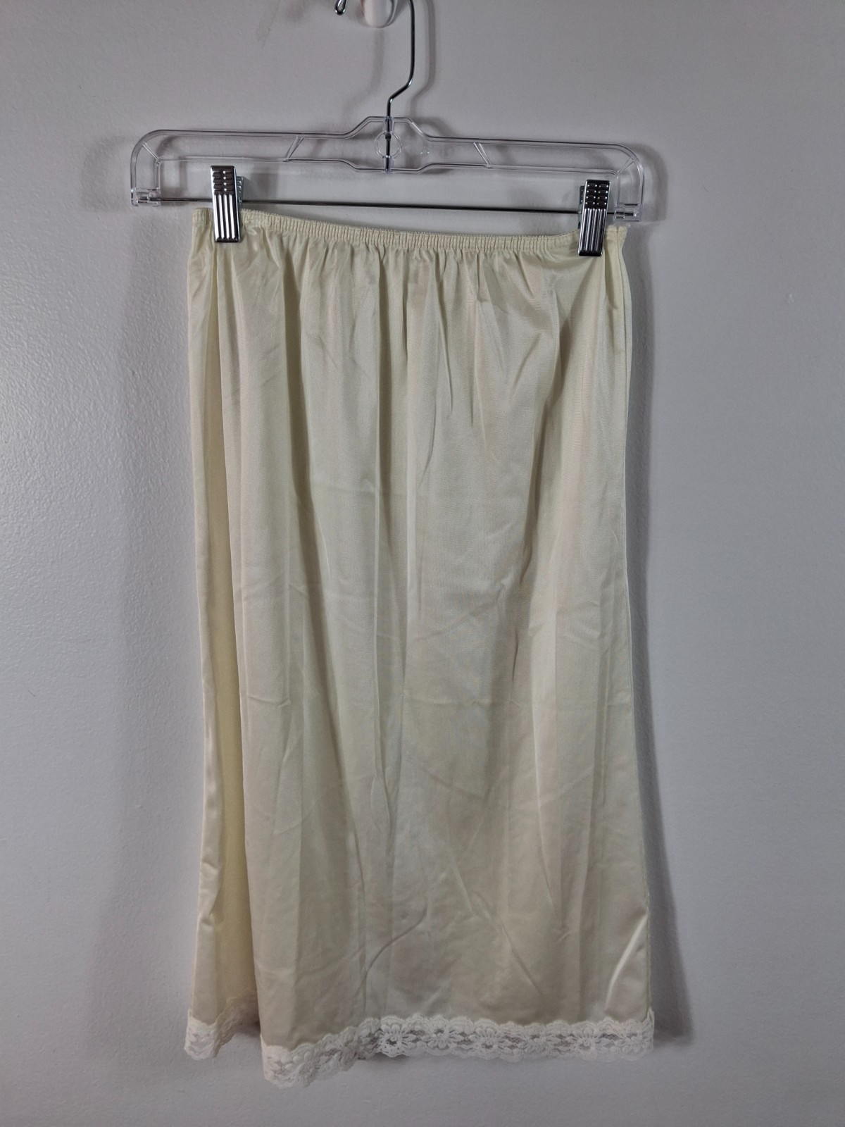 Vintage Small Skirt Slip Off White Lace Butterfly Back Slip Made USA Preppy