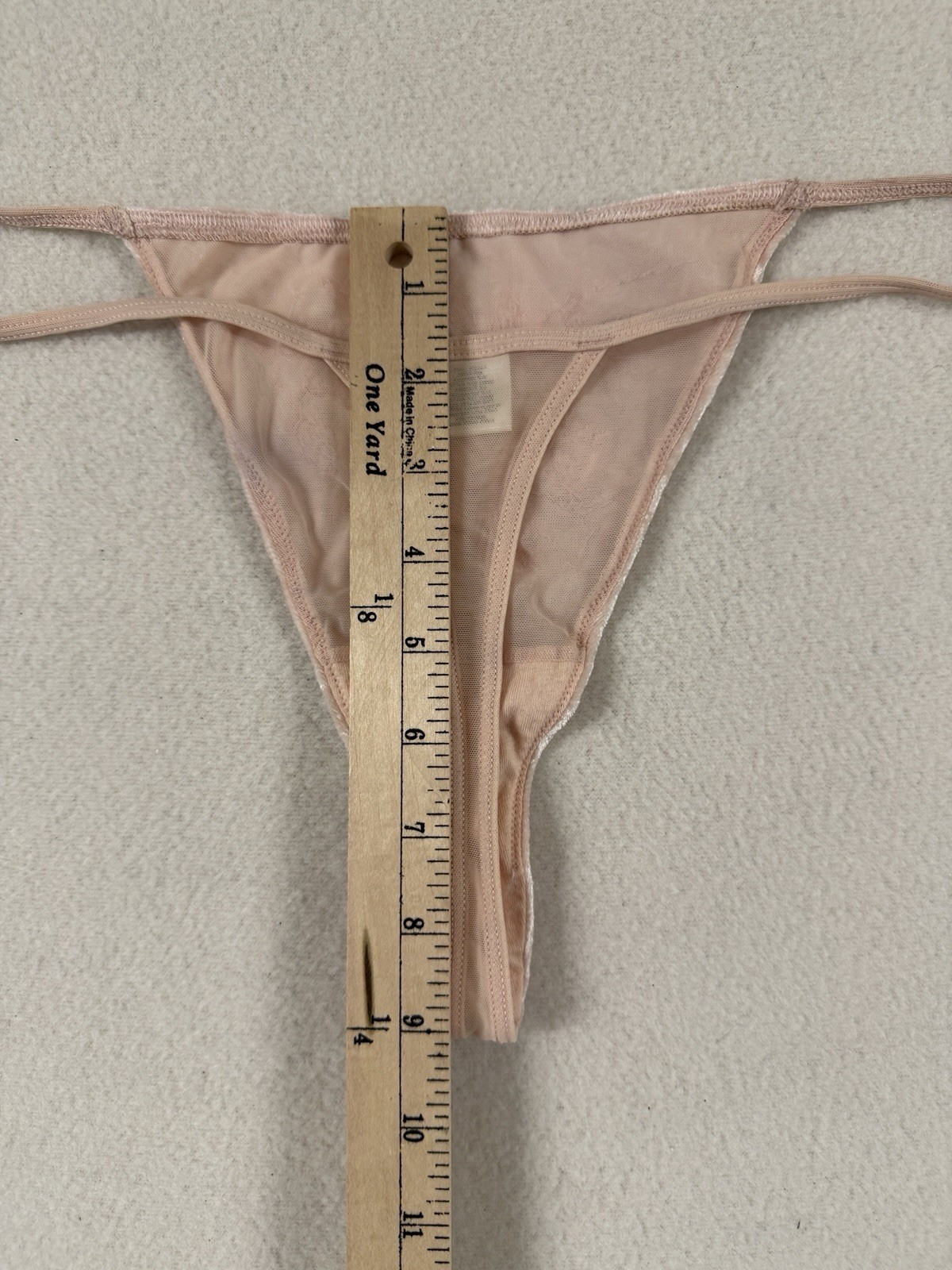 Vtg 90s Y2K Express Panties Beaded Velvet G-String Med