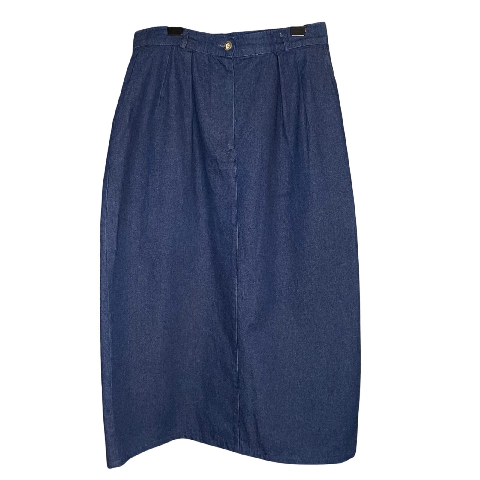 Vintage Willowbend Denim Skirt Size 16 High Waist Midi Made in USA Cottagecore